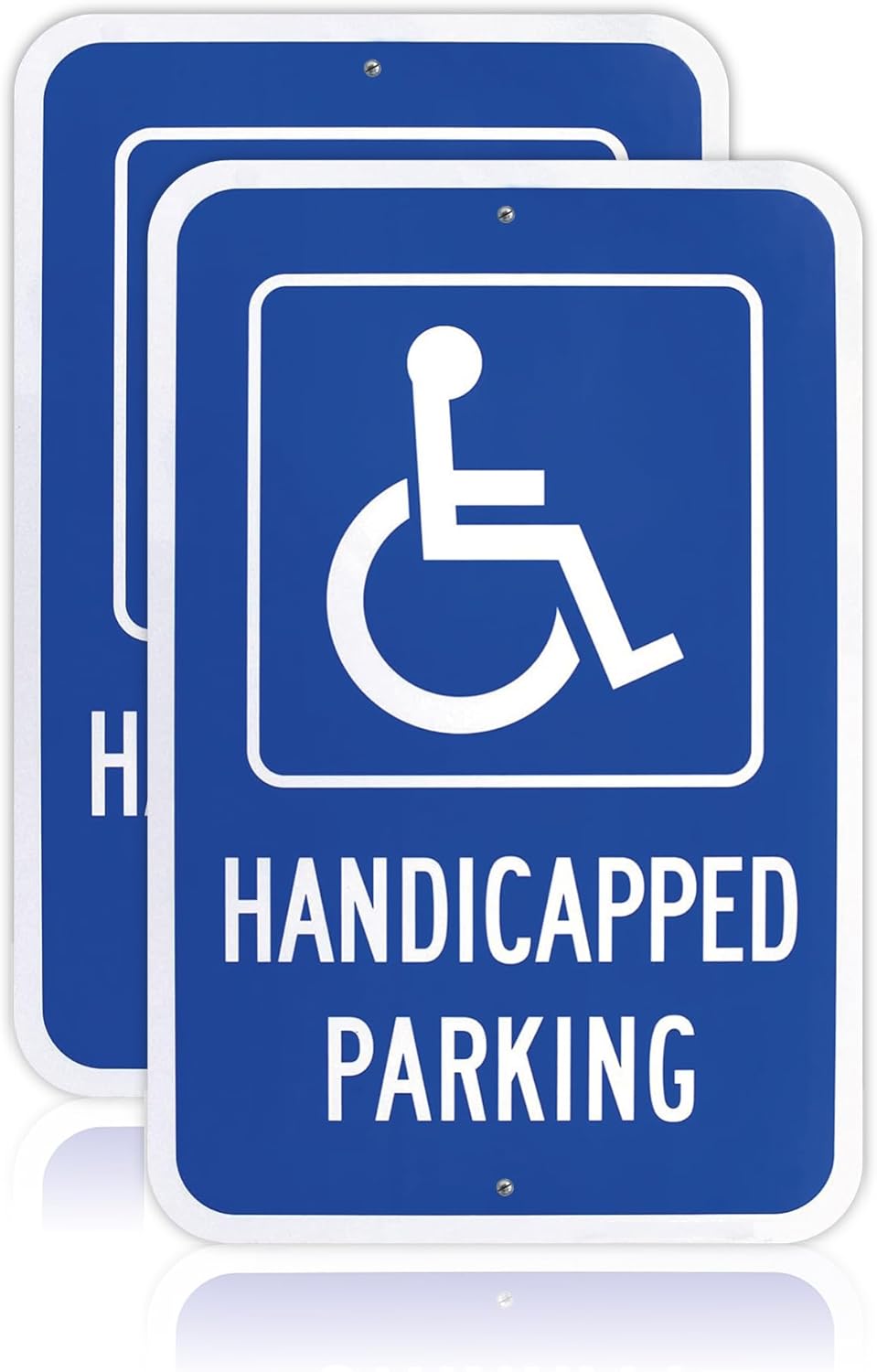 12x18 Reserved Parking for Handicapped Sign - 60 MIL - Aluminum