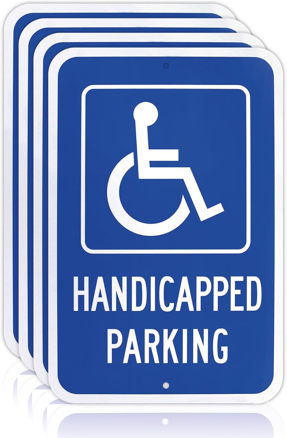 12x18 Reserved Parking for Handicapped Sign - 60 MIL - Aluminum