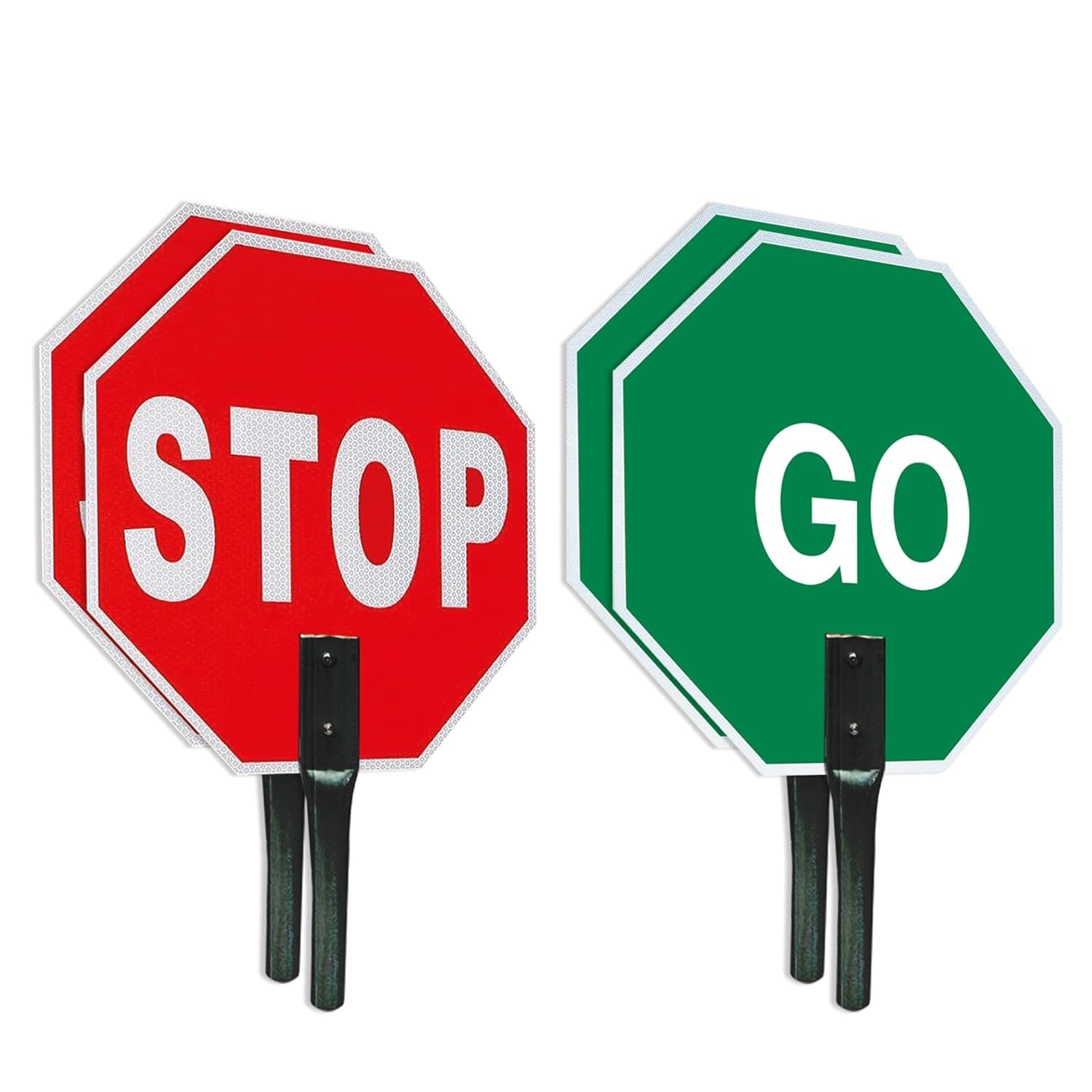 Stop Go Sign Handheld - 18x18 - 60 MIL - Aluminum