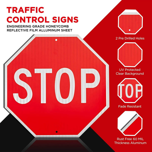 Rust-Resistant 30x30 Stop Sign - 80 MIL – Olanzu
