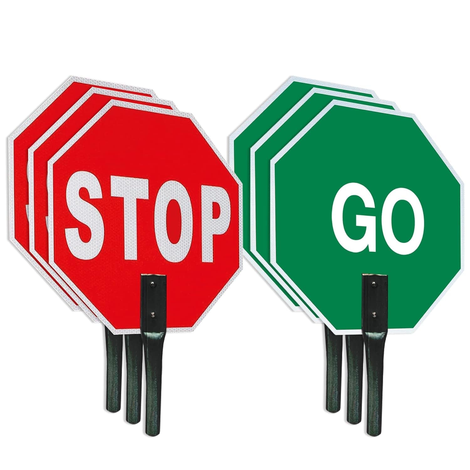Stop Go Sign Handheld - 18x18 - 60 MIL - Aluminum