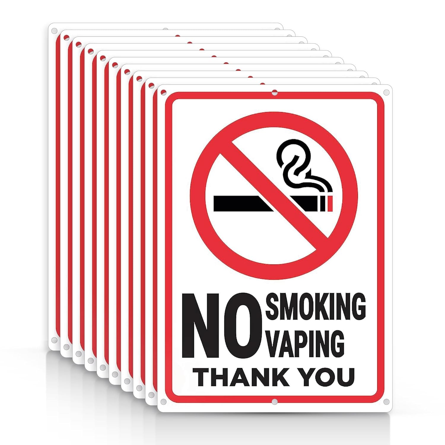 No Smoking Vaping Sign - 10x7 - 40 Mil - Vinyl