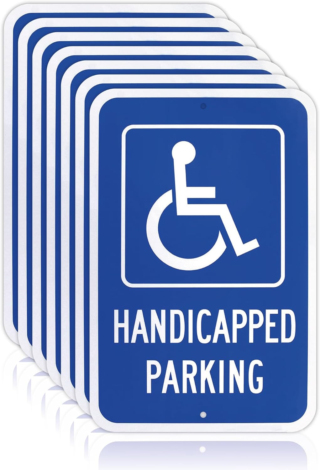 12x18 Reserved Parking for Handicapped Sign - 60 MIL - Aluminum