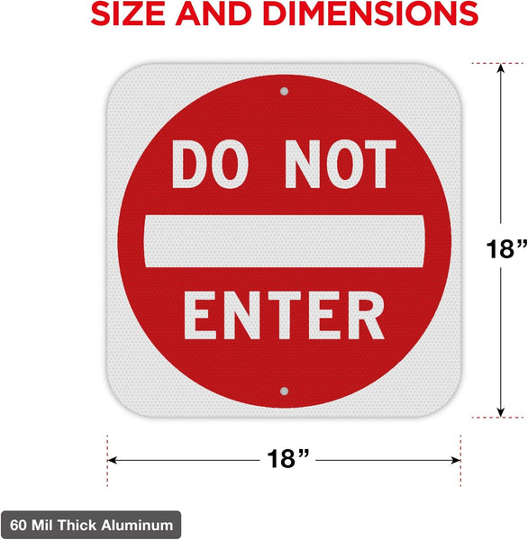 Do Not Enter Sign Aluminum - 18x18 - 60 MIL – Olanzu