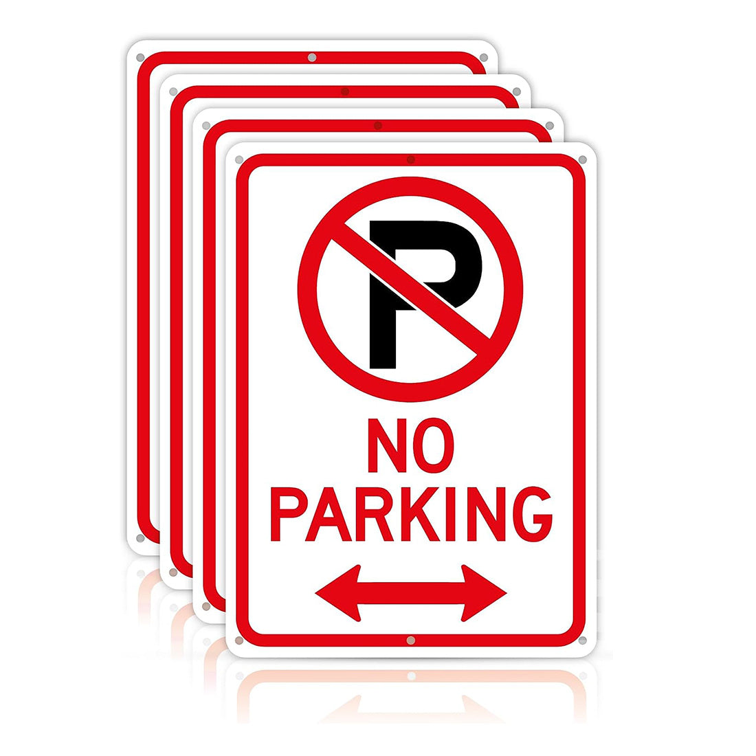 No Parking with Arrow Sign - 10x14 - 40 MIL - Aluminum