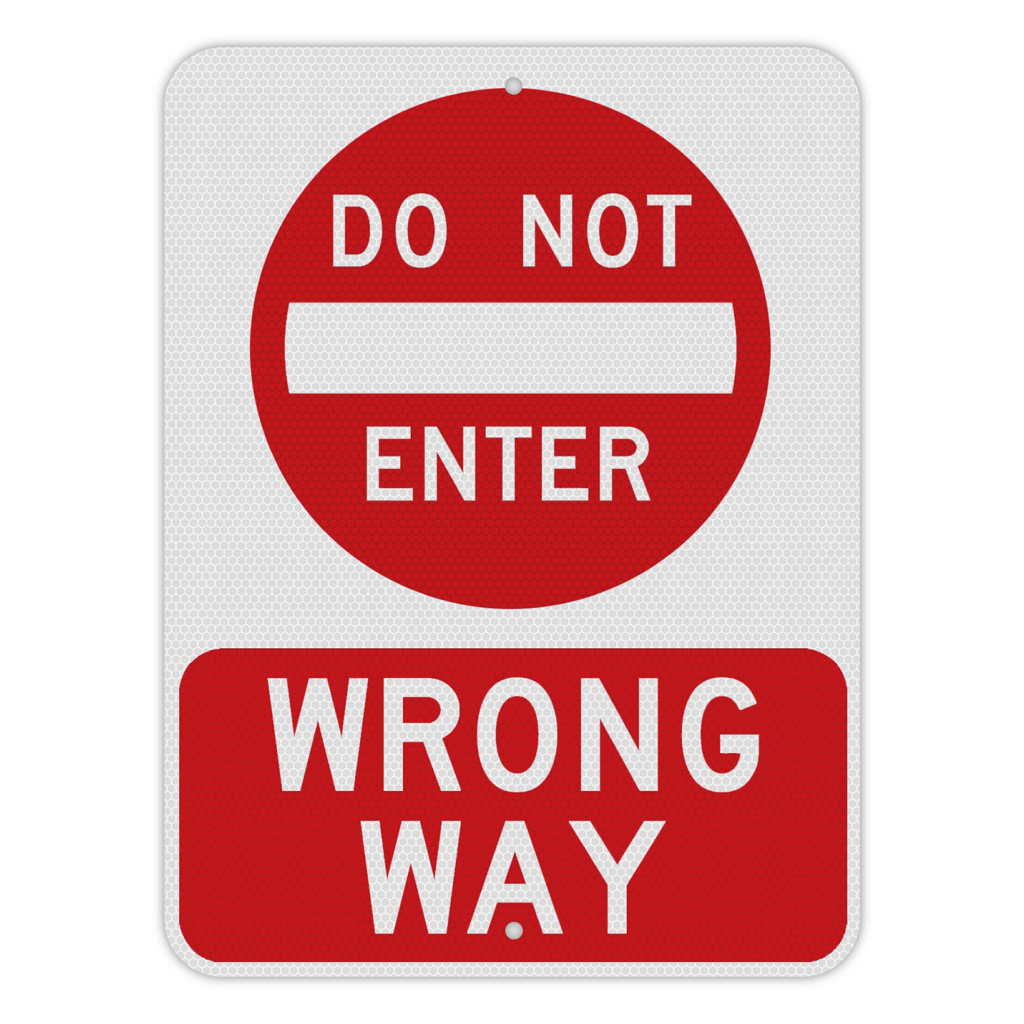 Do Not Enter Wrong Way Sign - 24x18 - 60 Mil - Aluminum