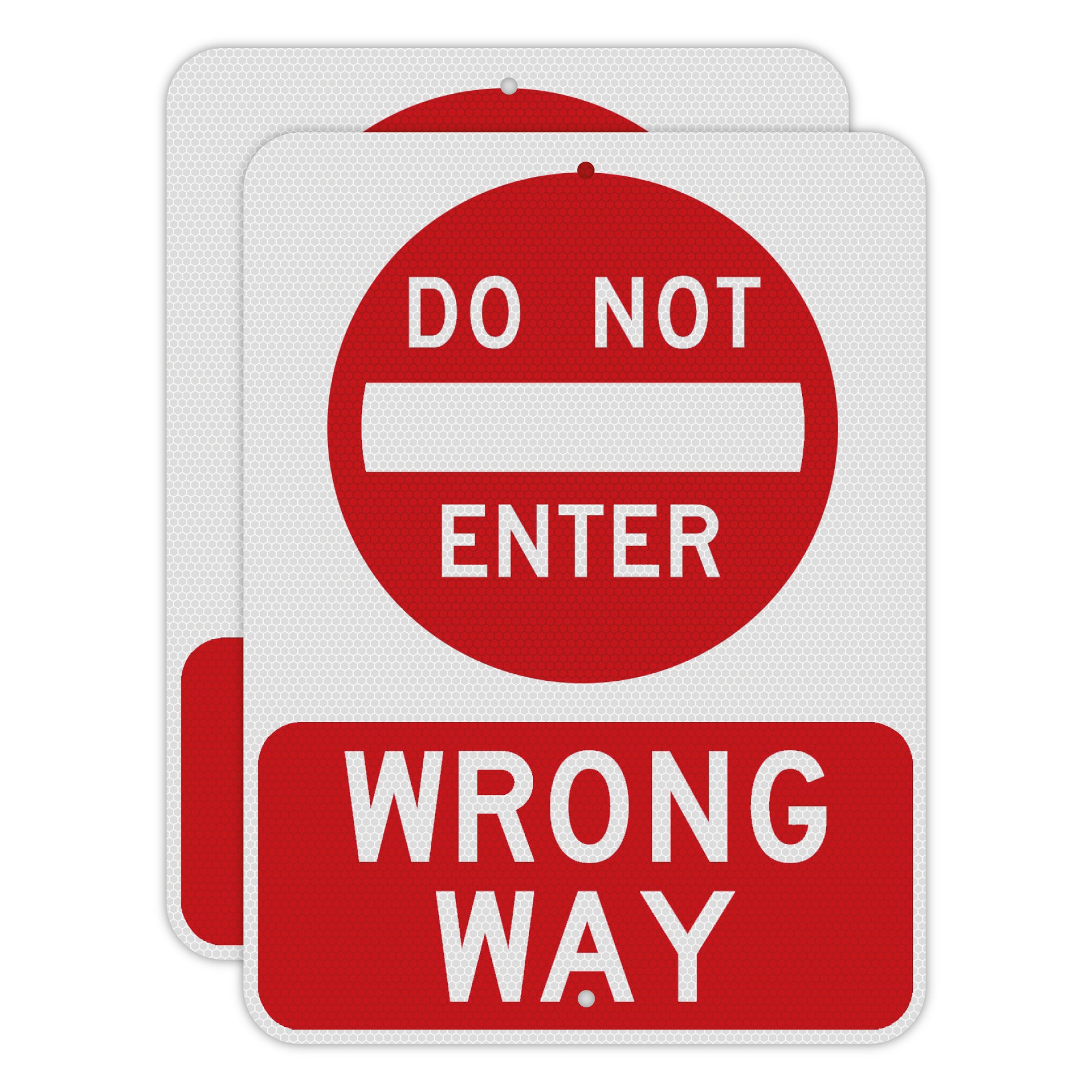 Do Not Enter Wrong Way Sign - 24x18 - 60 Mil - Aluminum
