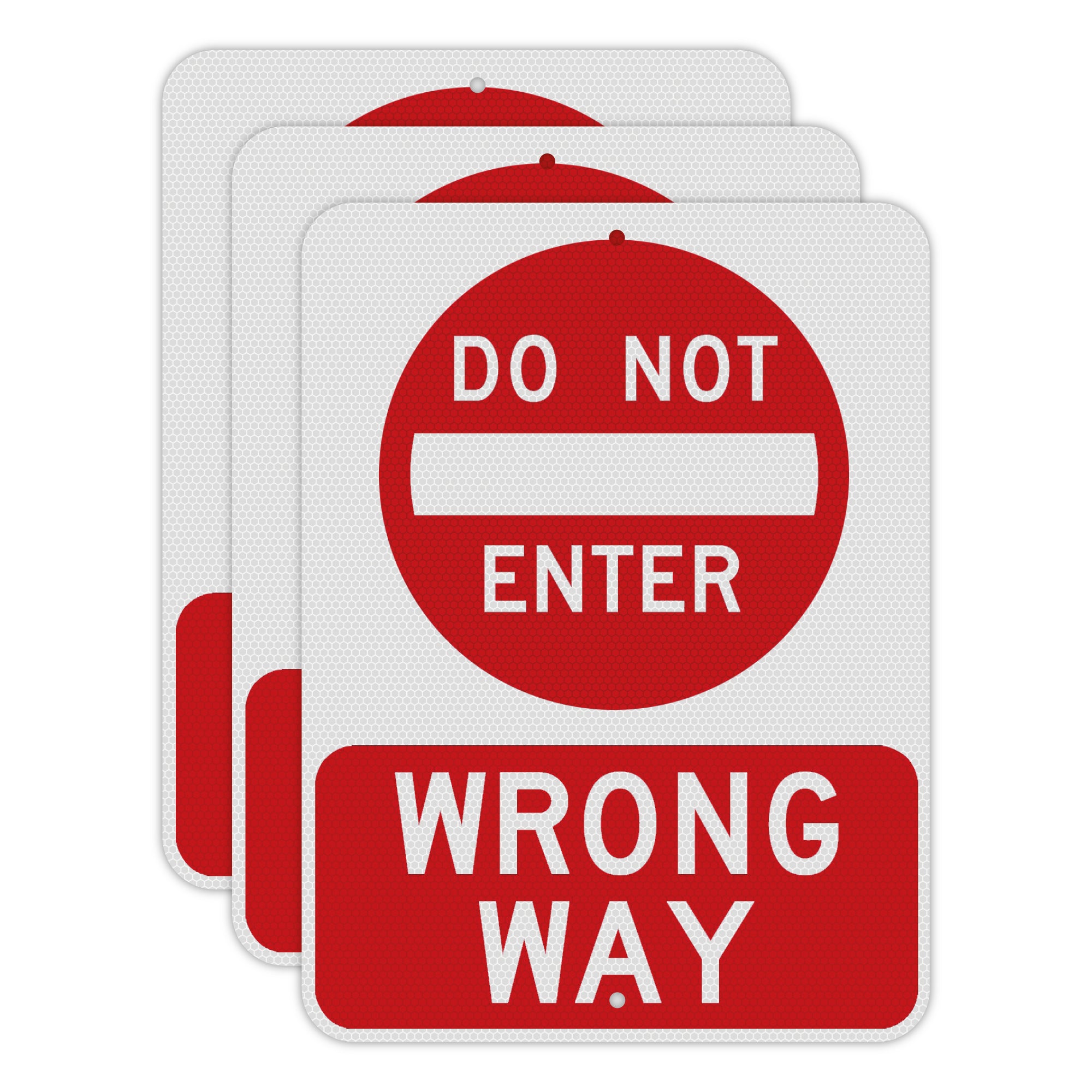 Do Not Enter Wrong Way Sign - 24x18 - 60 Mil - Aluminum