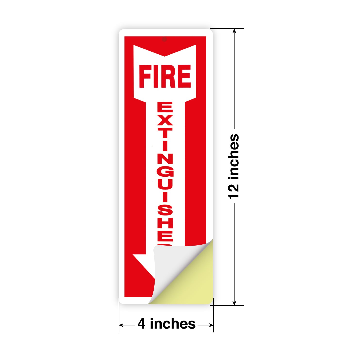 Fire Extinguisher Sign - 12x4 - 5 MIL - Sticker