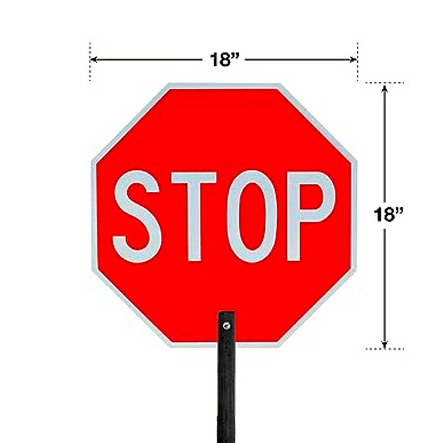 18x18 Hand held Stop Signs - 60 MIL - Aluminum