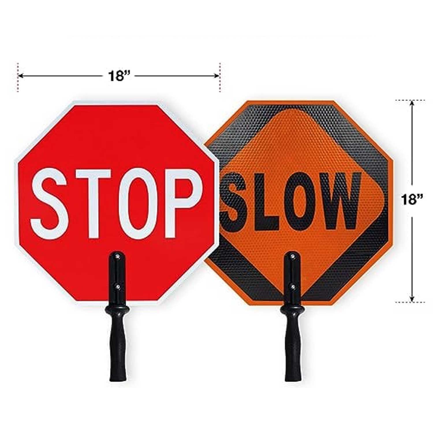 18x18 Stop and Slow Sign - 60 MIL - Aluminum