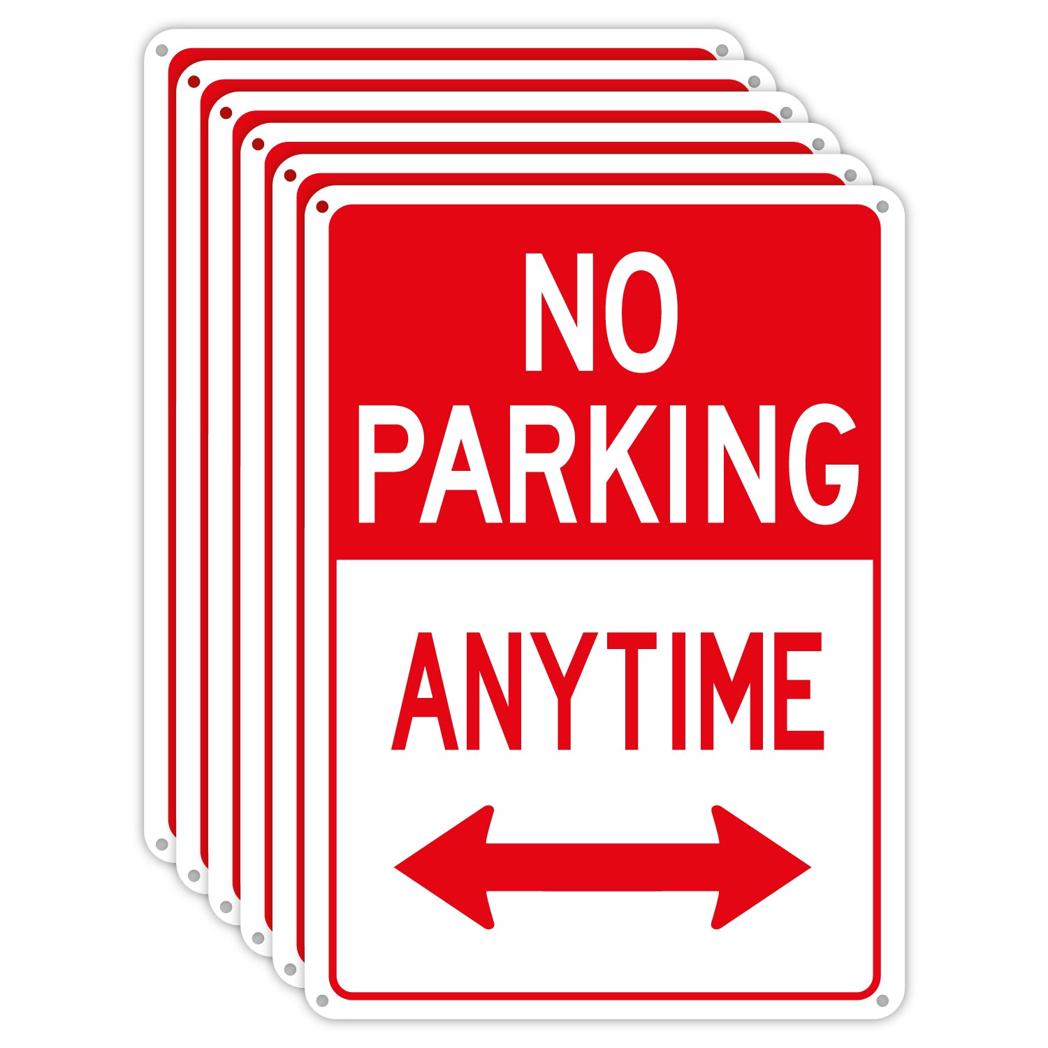 10x14 No Parking Anytime Sign - 40 MIL - Aluminum