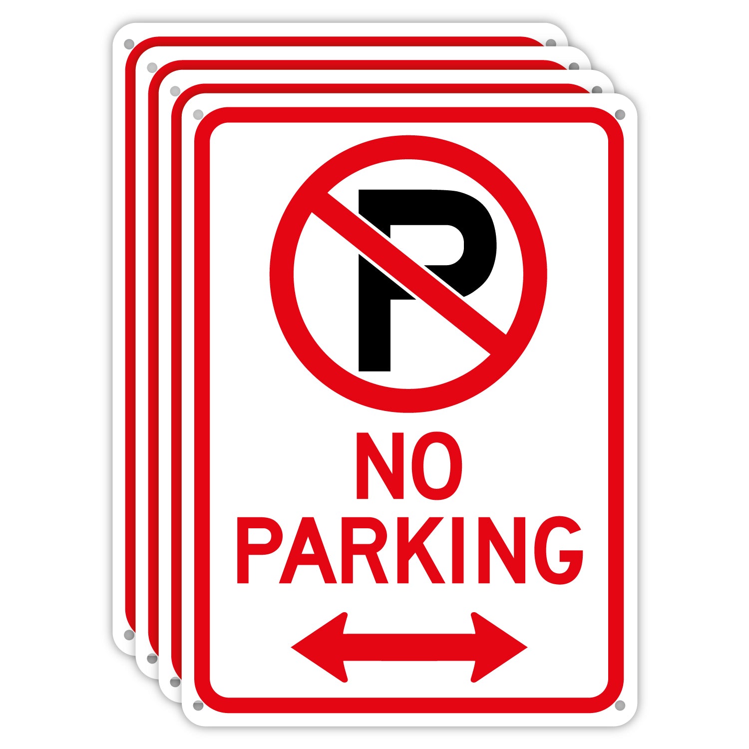 No Parking with Arrow Sign - 10x14 - 40 MIL - Aluminum