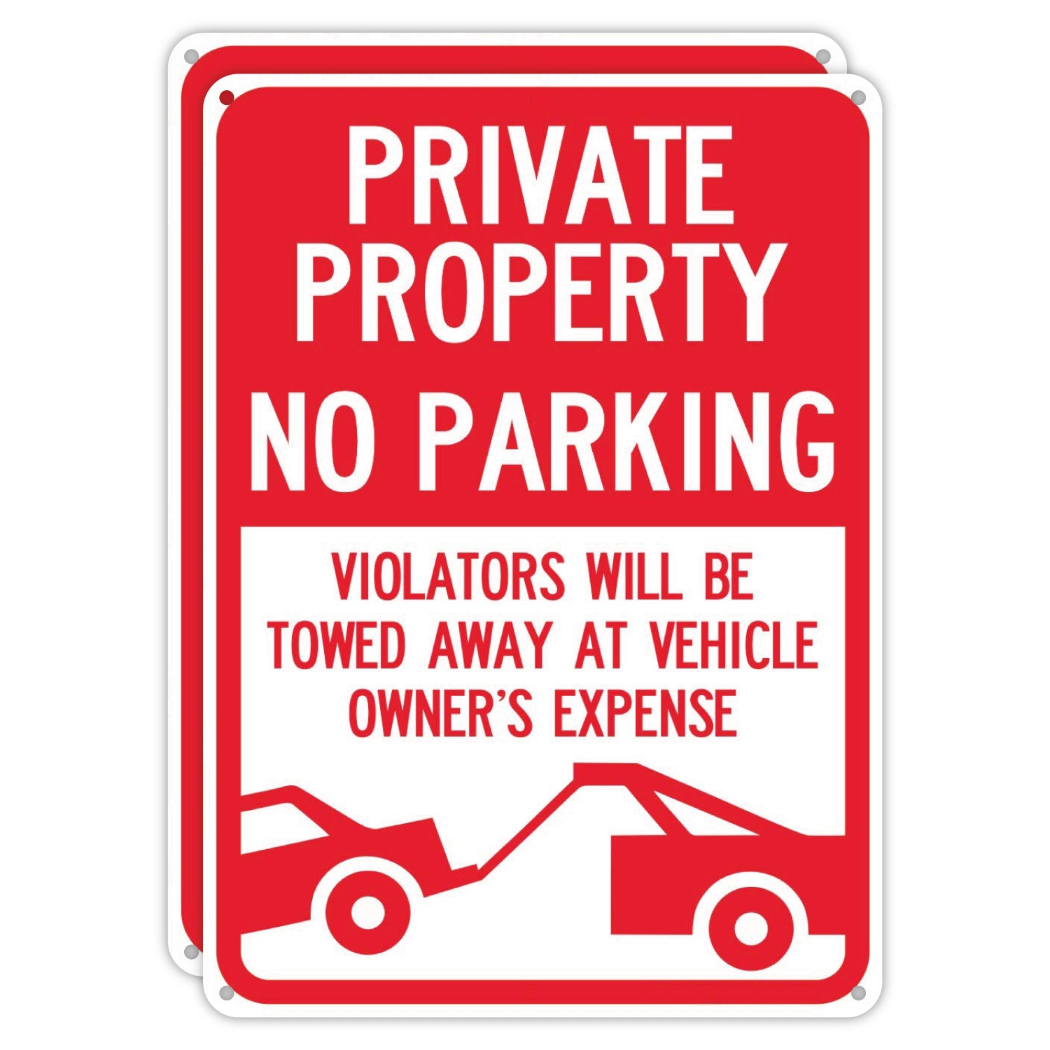 Private Property No Parking Signs - 10x14 - 40 MIL