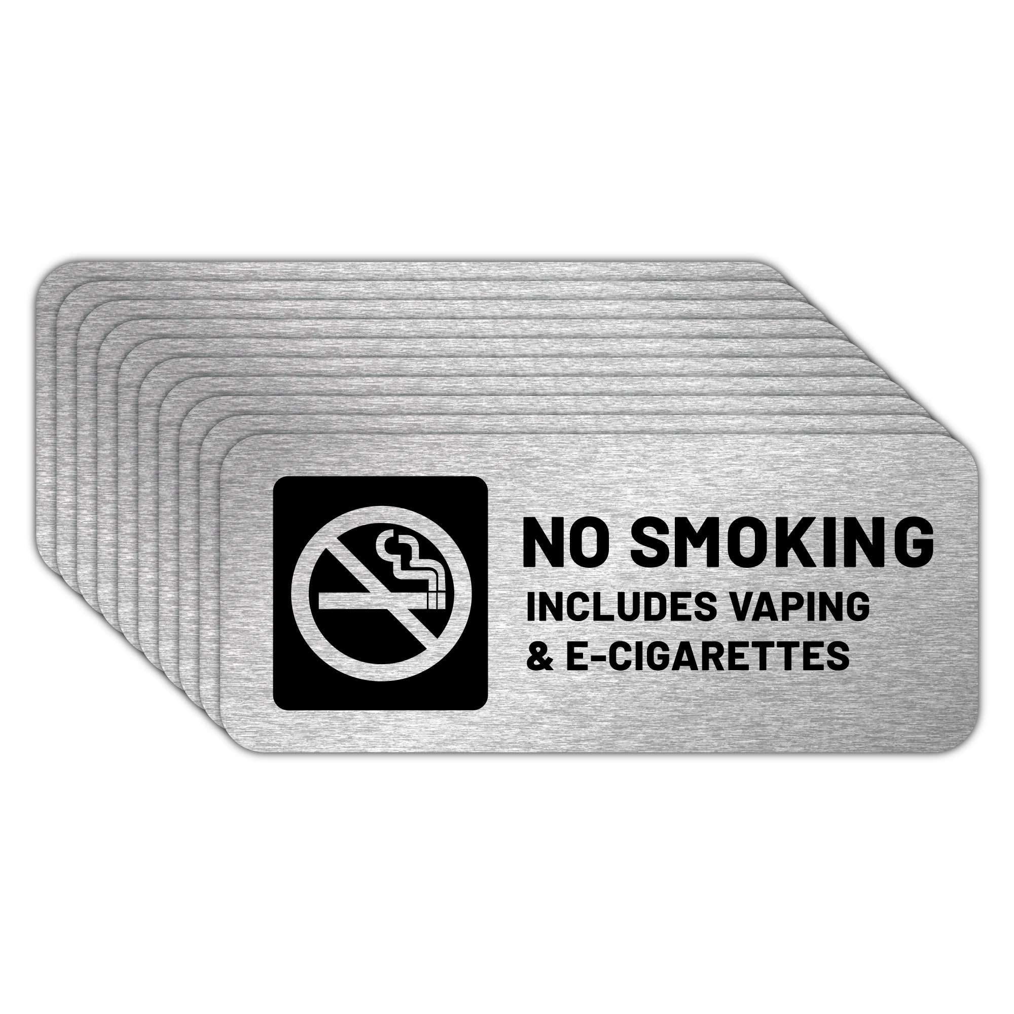 No Smoking or No Vaping Sign Aluminum - 9x3 - 40 Mil - Aluminum