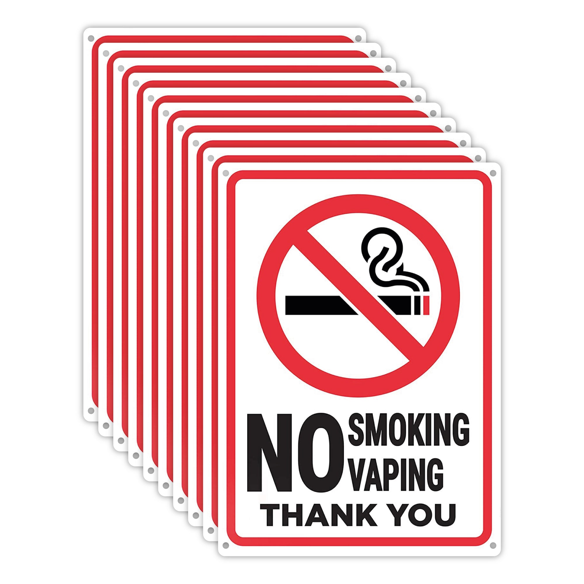 No Smoking Sign - 10x7 - 40 Mil - Aluminum