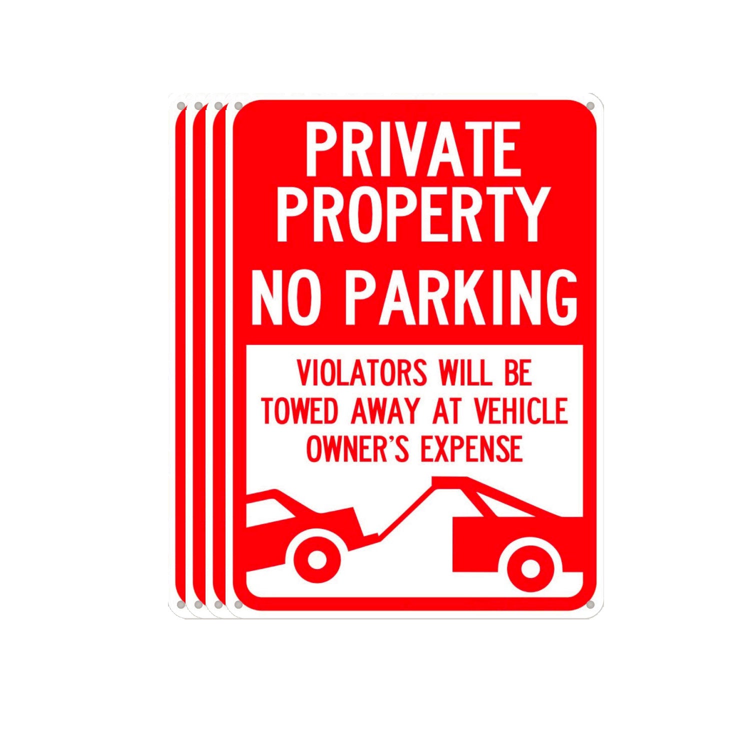 Private Property No Parking Signs - 10x14 - 40 MIL