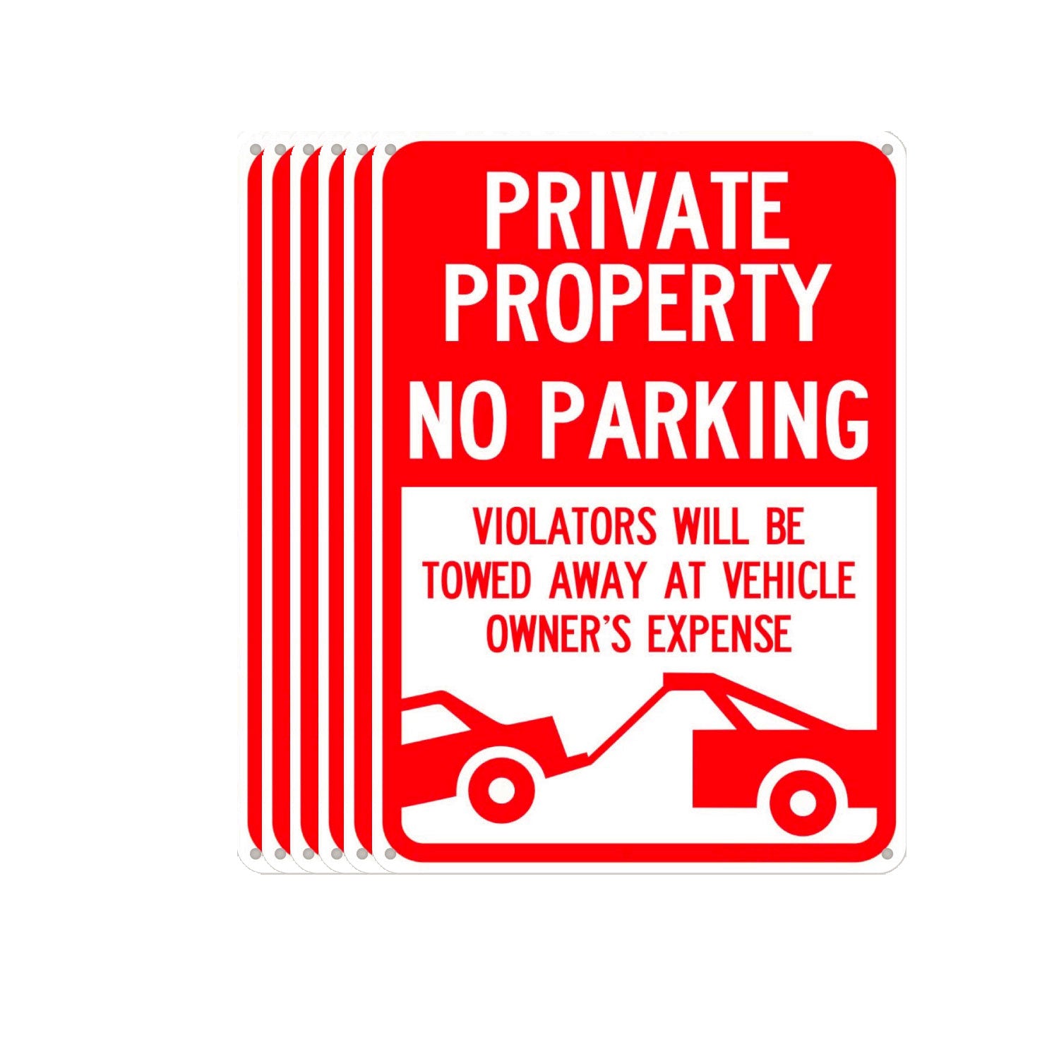 Private Property No Parking Signs - 10x14 - 40 MIL