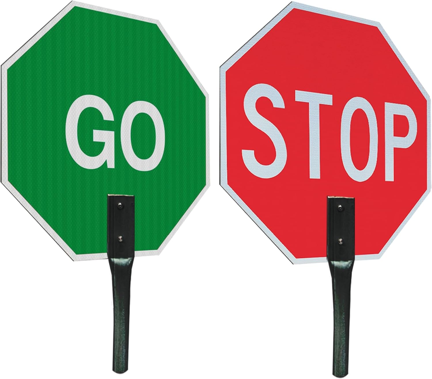 Stop Go Sign Handheld - 18x18 - 60 MIL - Aluminum