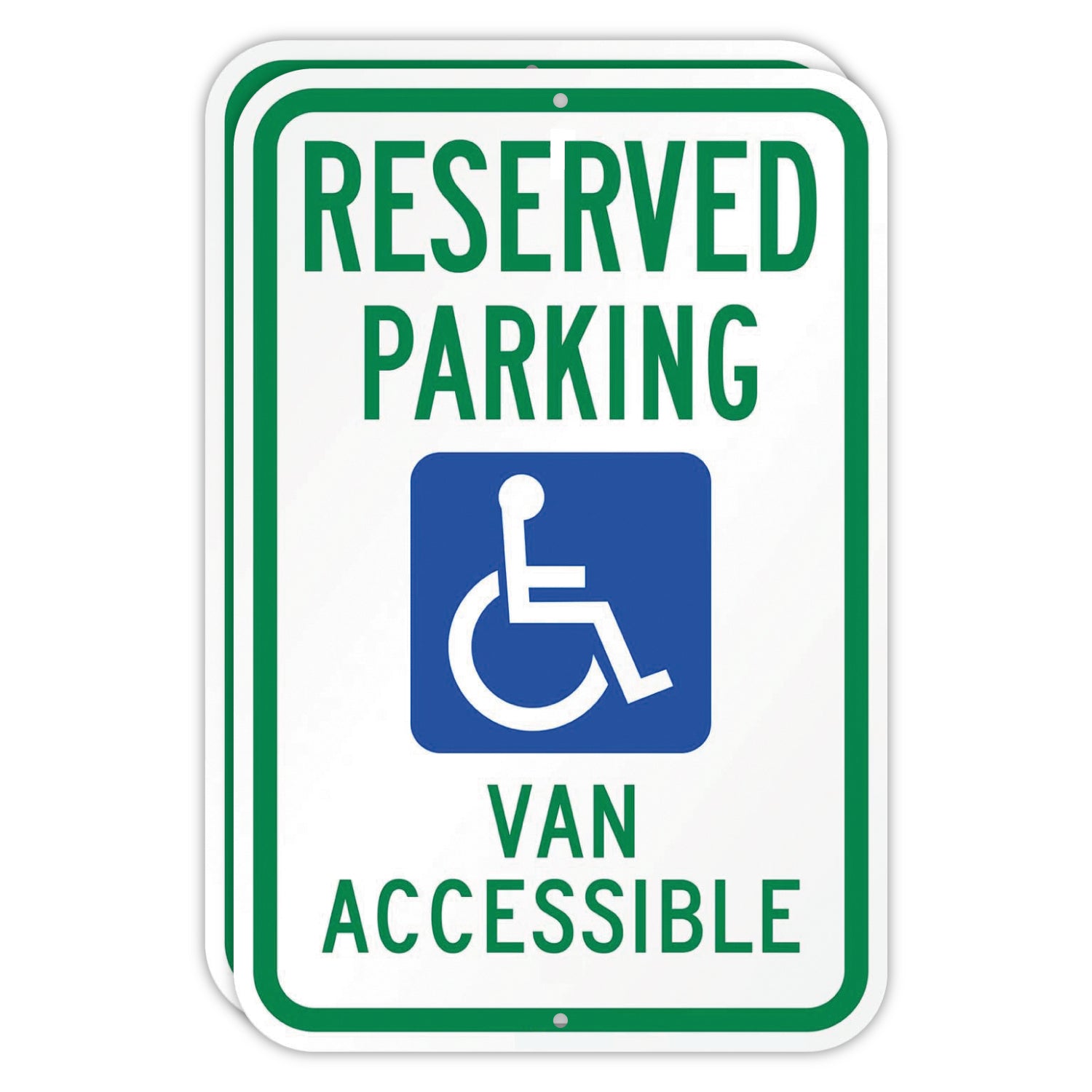 Van Accessible Parking Sign 12x18 - 60 MIL - Aluminum