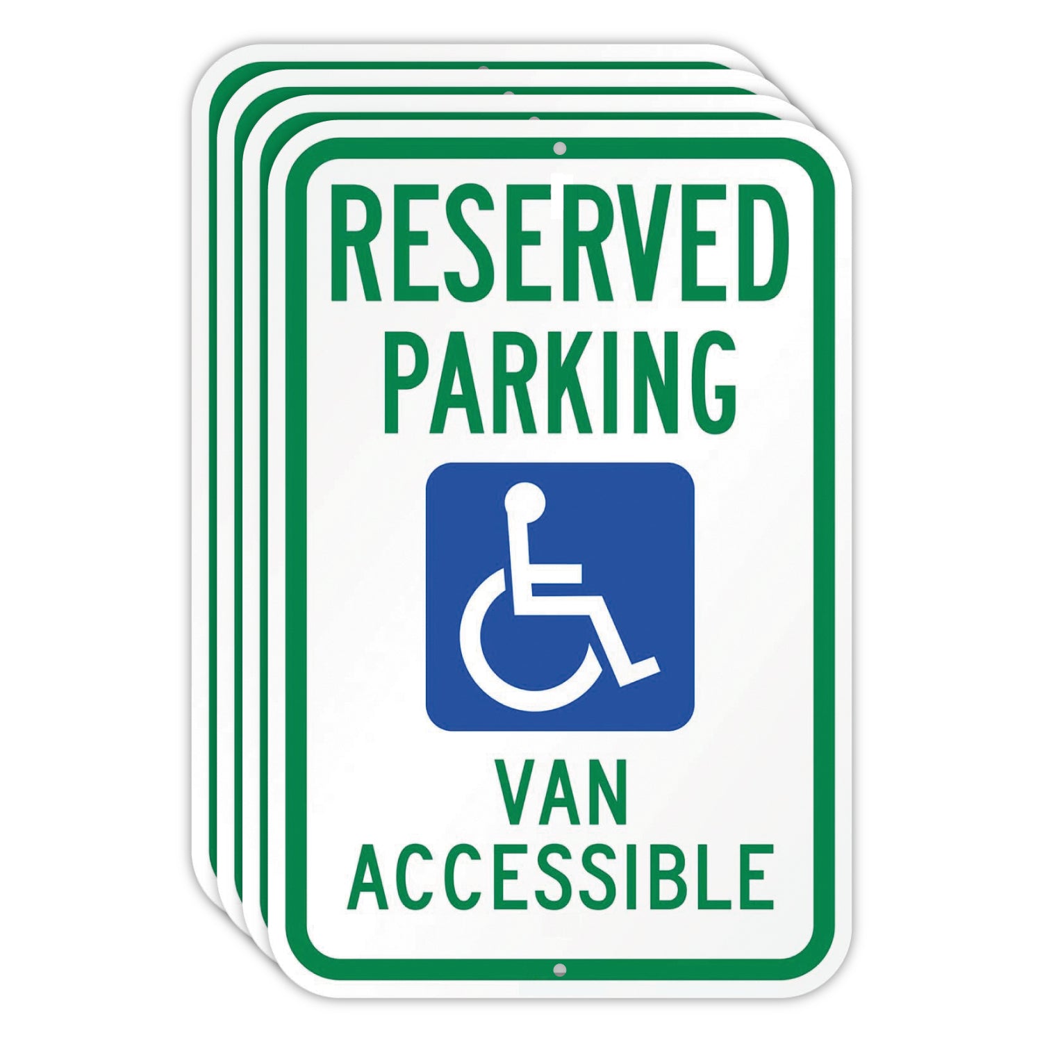 Van Accessible Parking Sign 12x18 - 60 MIL - Aluminum