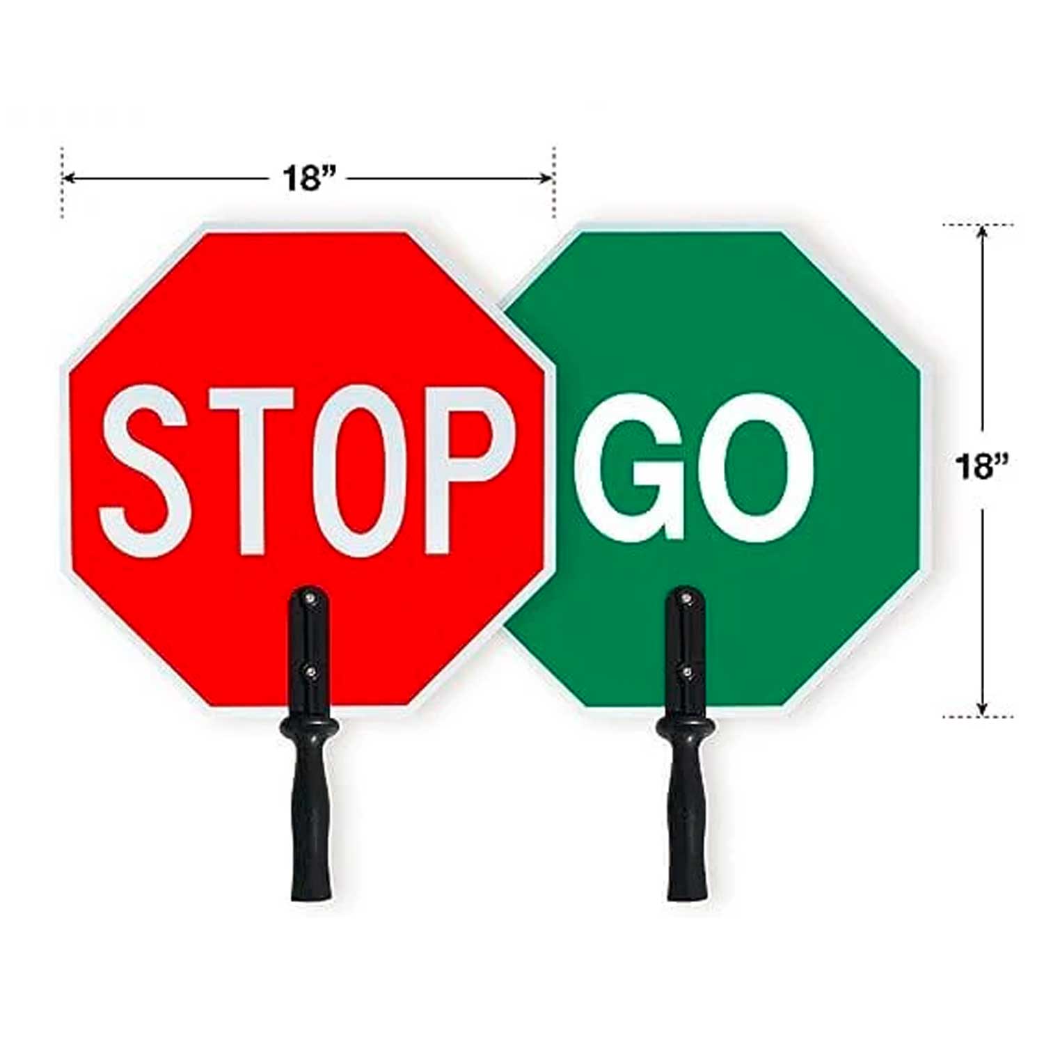 Stop Go Sign Handheld - 18x18 - 60 MIL - Aluminum