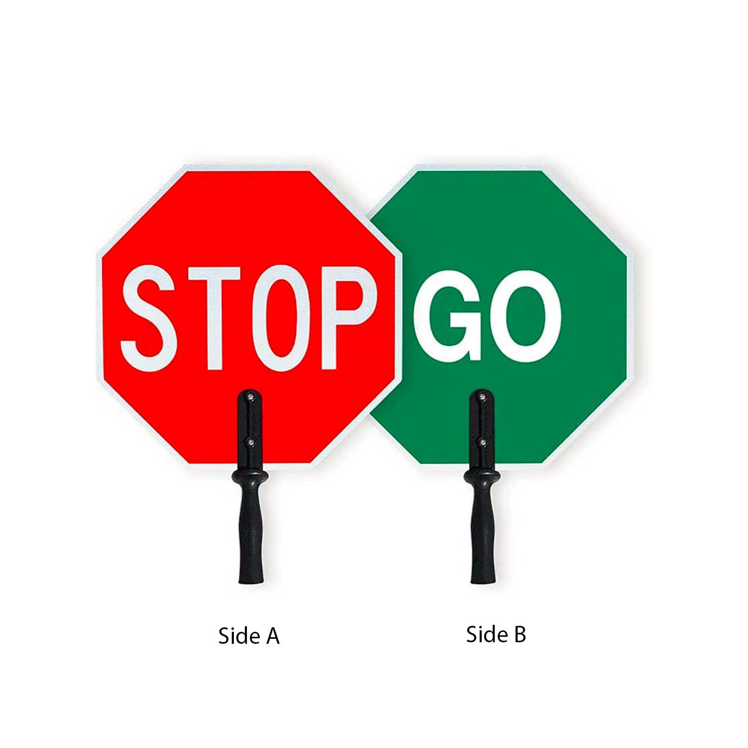 Stop Go Sign Handheld - 18x18 - 60 MIL - Aluminum