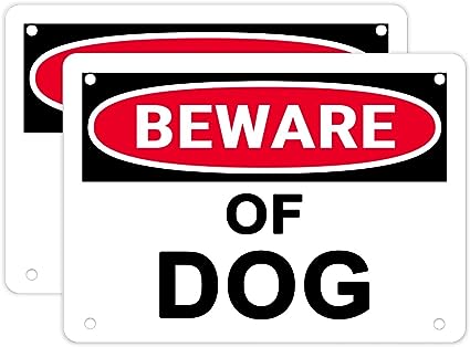 Beware of Dog Sign - 10x7 - 40 Mil - Aluminum