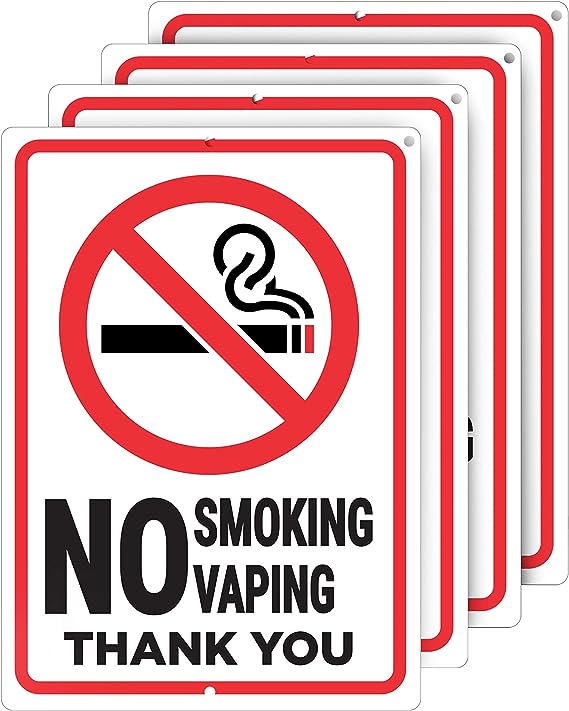 No Smoking Sign - 10x7 - 40 Mil - Aluminum