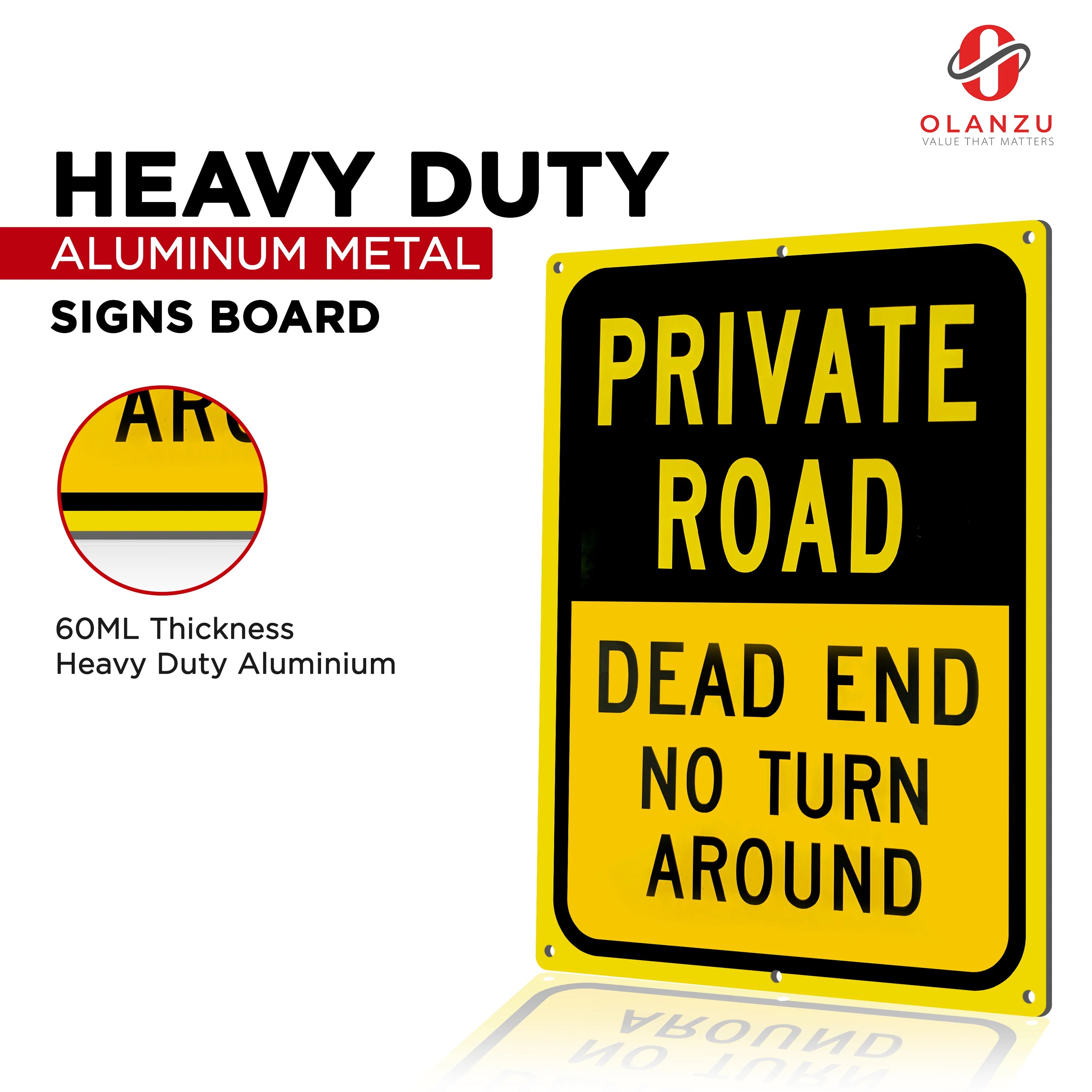 Private Road Sign Dead End No Turn Around – Private Signs