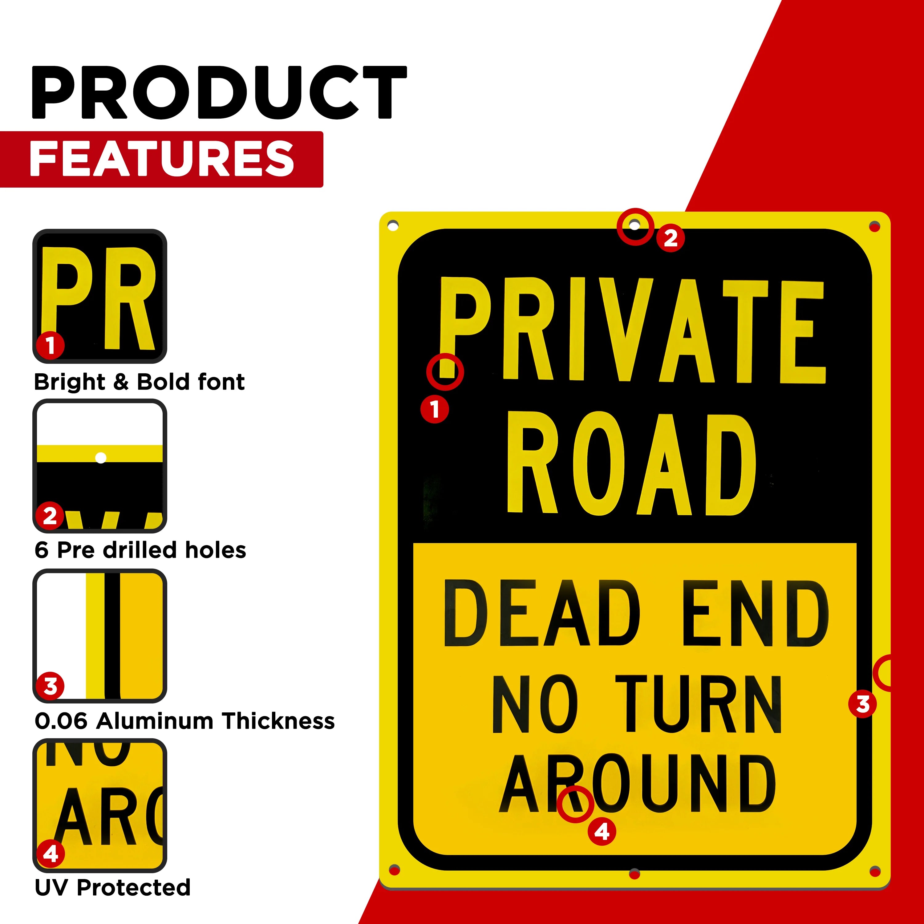 Private Road Sign Dead End No Turn Around – Private Signs