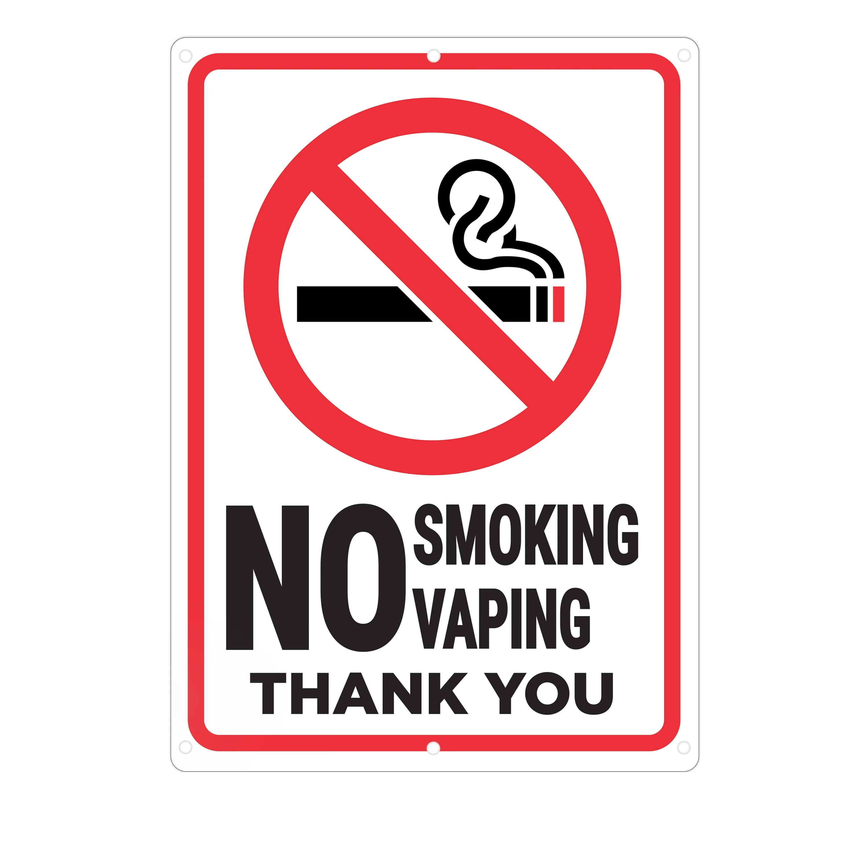 No Smoking Sign - 10x7 - 40 Mil - Aluminum