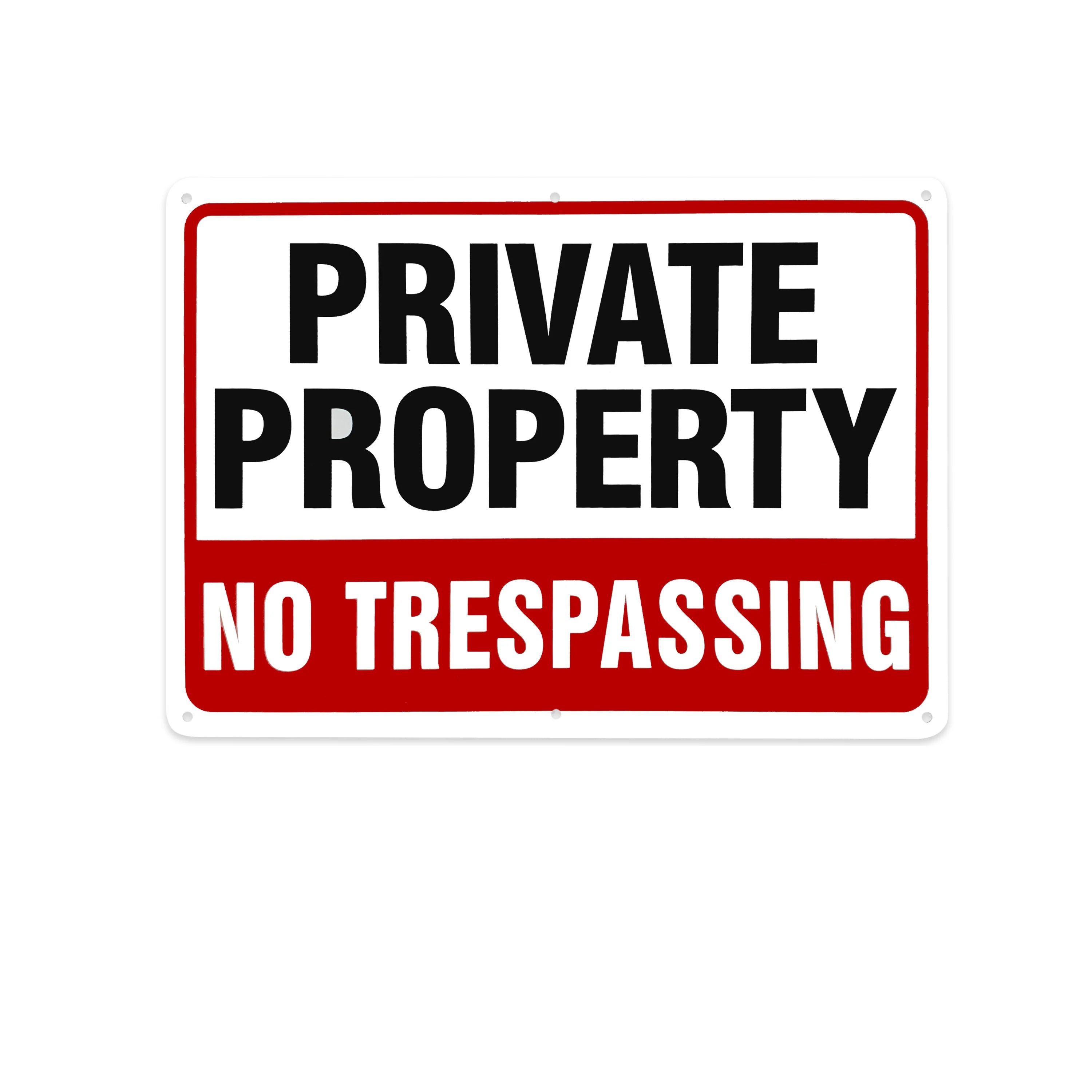 No Trespassing Signs for Private Property 10x7 Aluminum