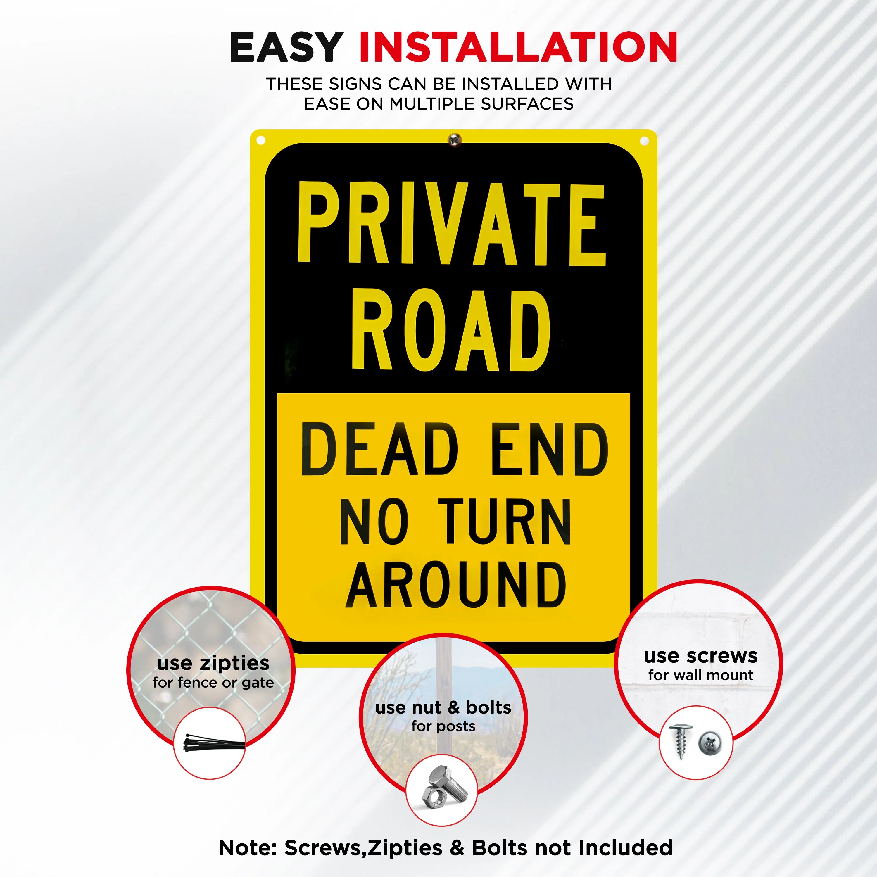 Private Road Sign Dead End No Turn Around – Private Signs