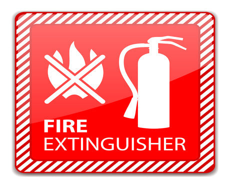 What height should fire extinguisher signs be mounted