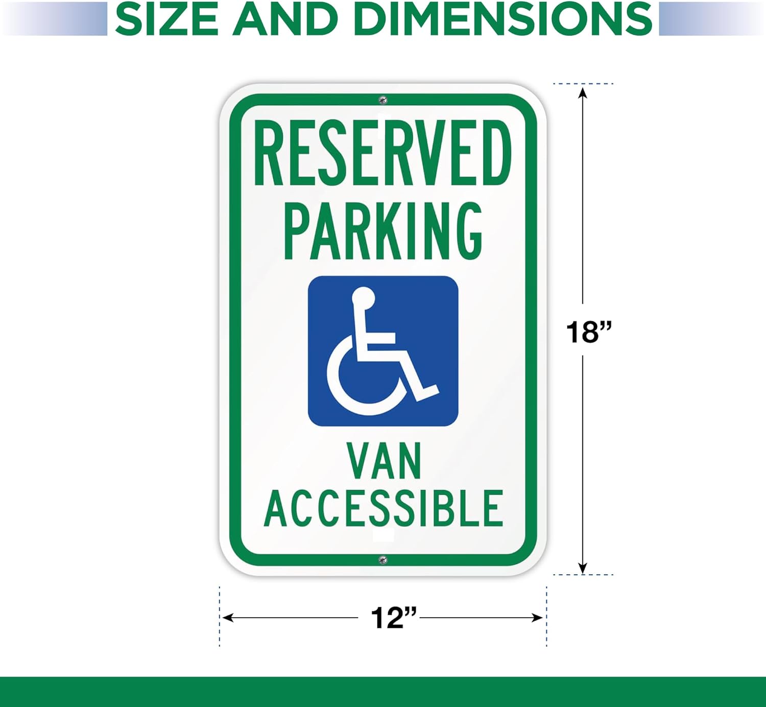 Van Accessible Parking Sign - 12x18 - Aluminum