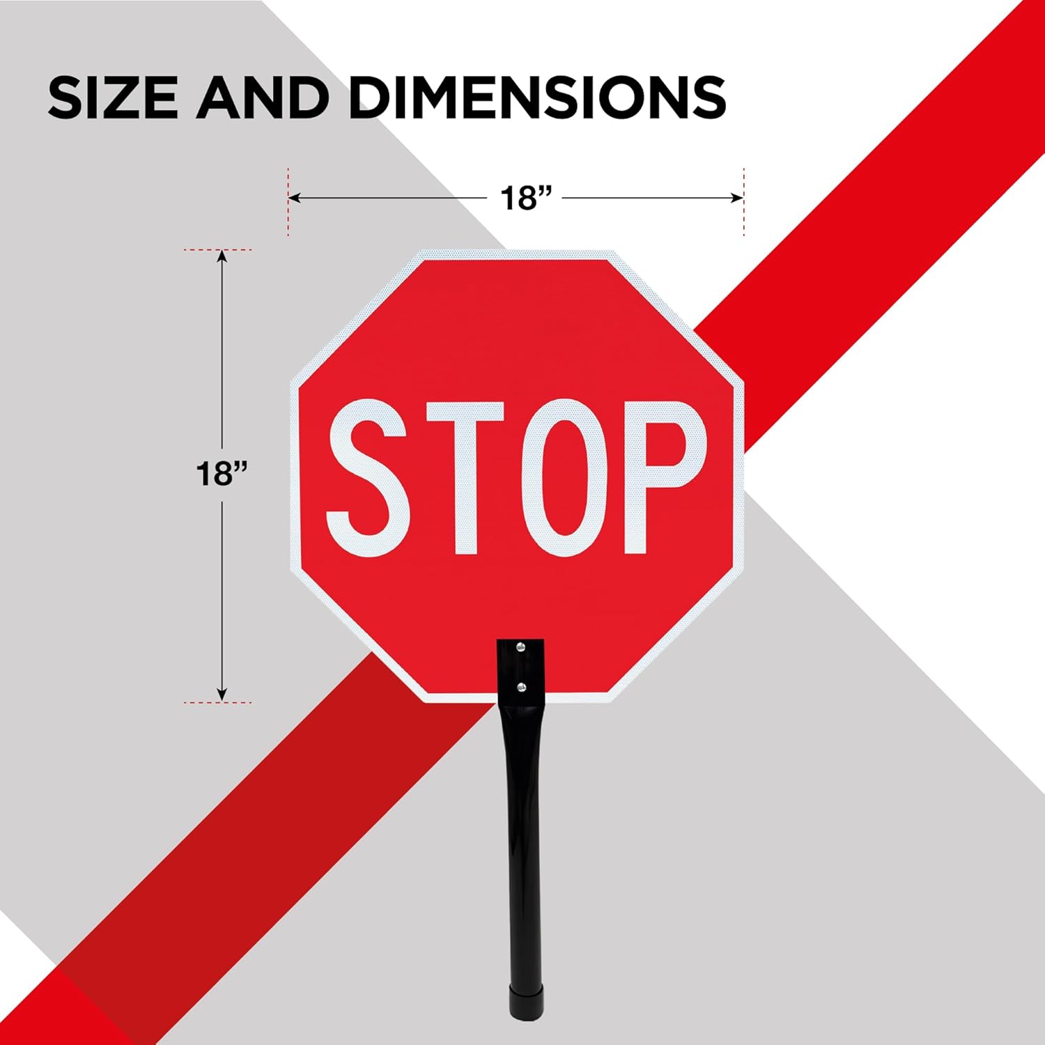 Lightweight Stop/Stop Paddle Sign - 18x18 - Aluminum Composite