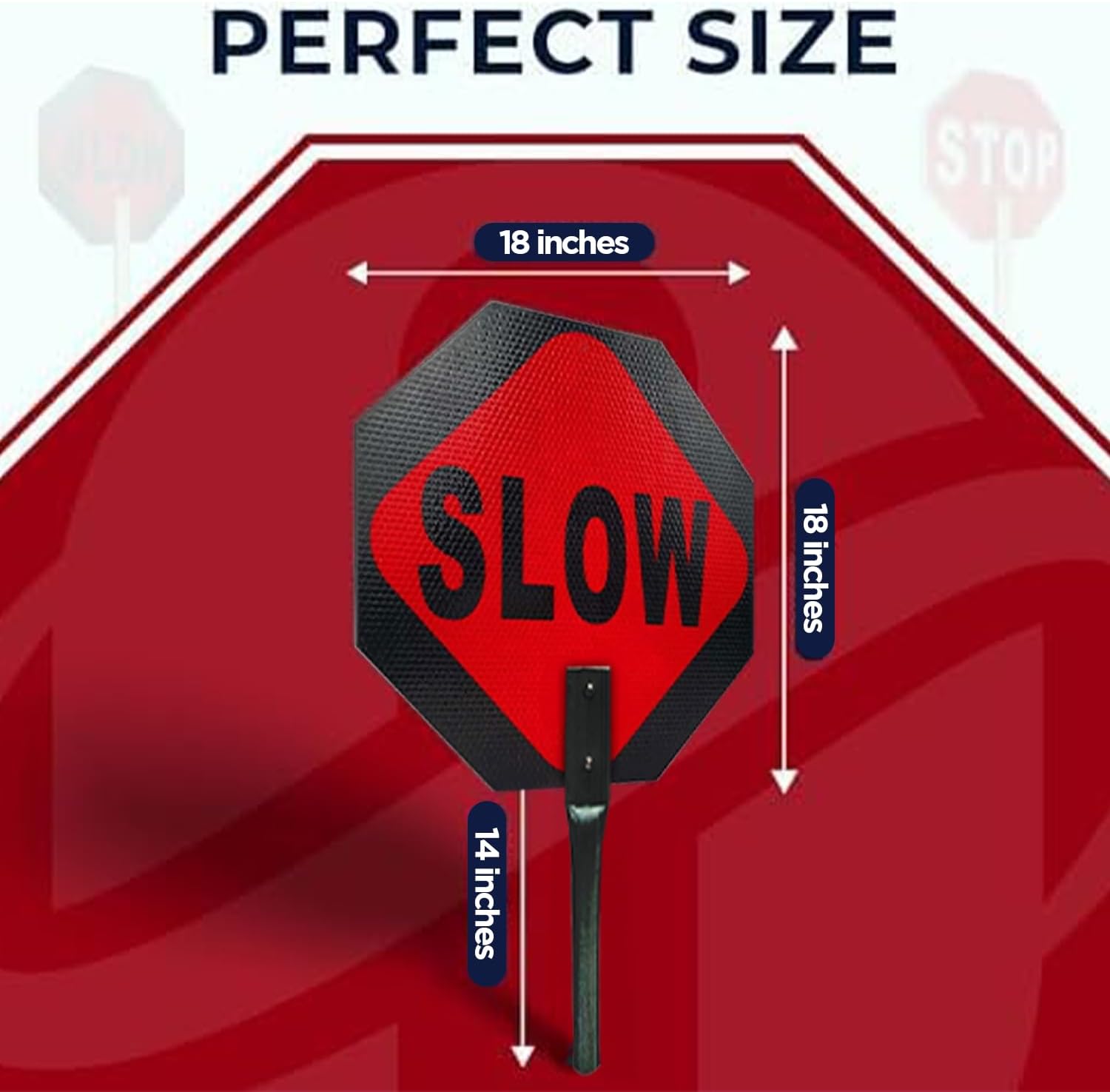 Lightweight Stop/Slow Paddle Sign - 18x18 - Aluminum Composite