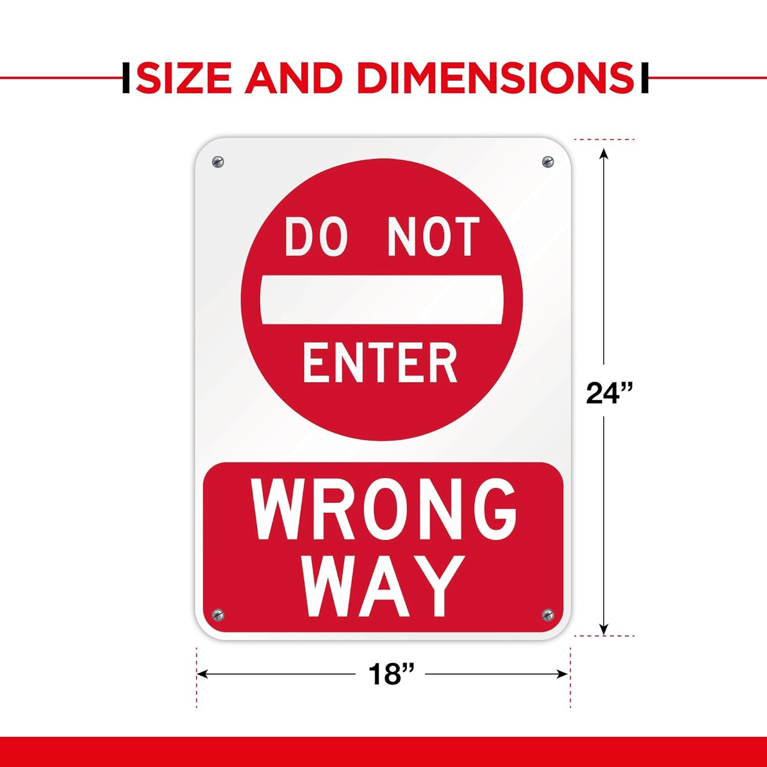 Do Not Enter Wrong Way Sign - 24x18 - Aluminum
