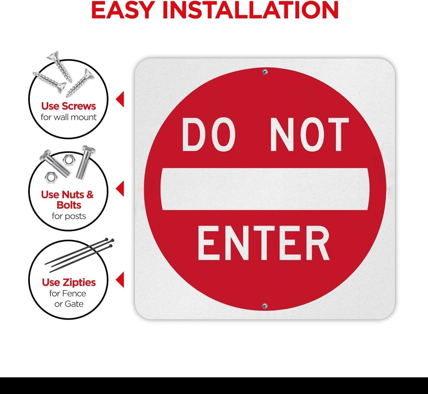 Do Not Enter Sign - 24x24 - Aluminum