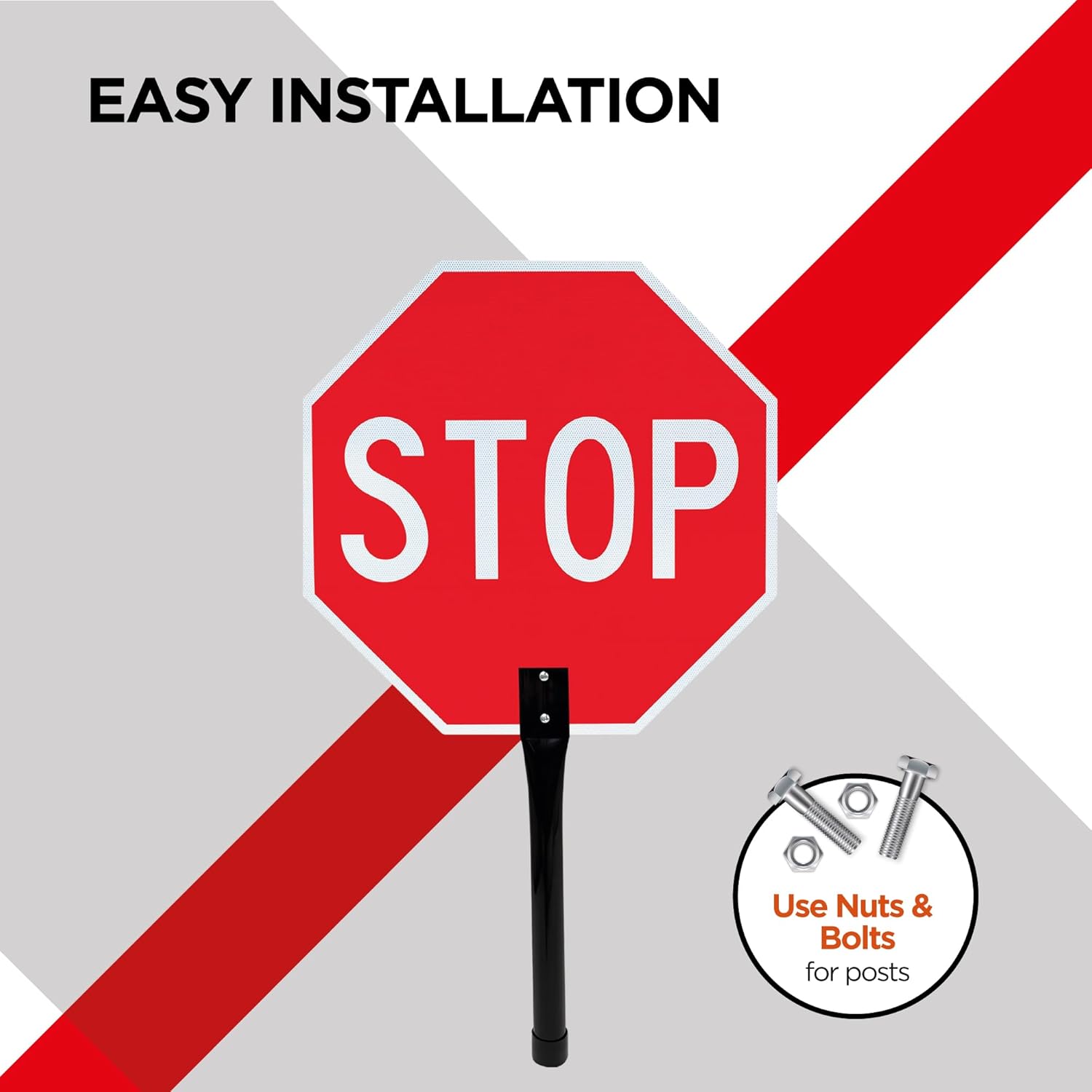 Lightweight Stop/Stop Paddle Sign - 18x18 - Aluminum Composite