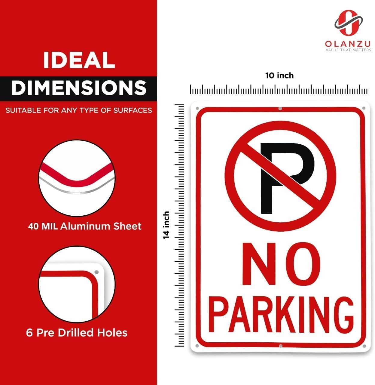 No Parking Sign - 10x14 - Aluminum