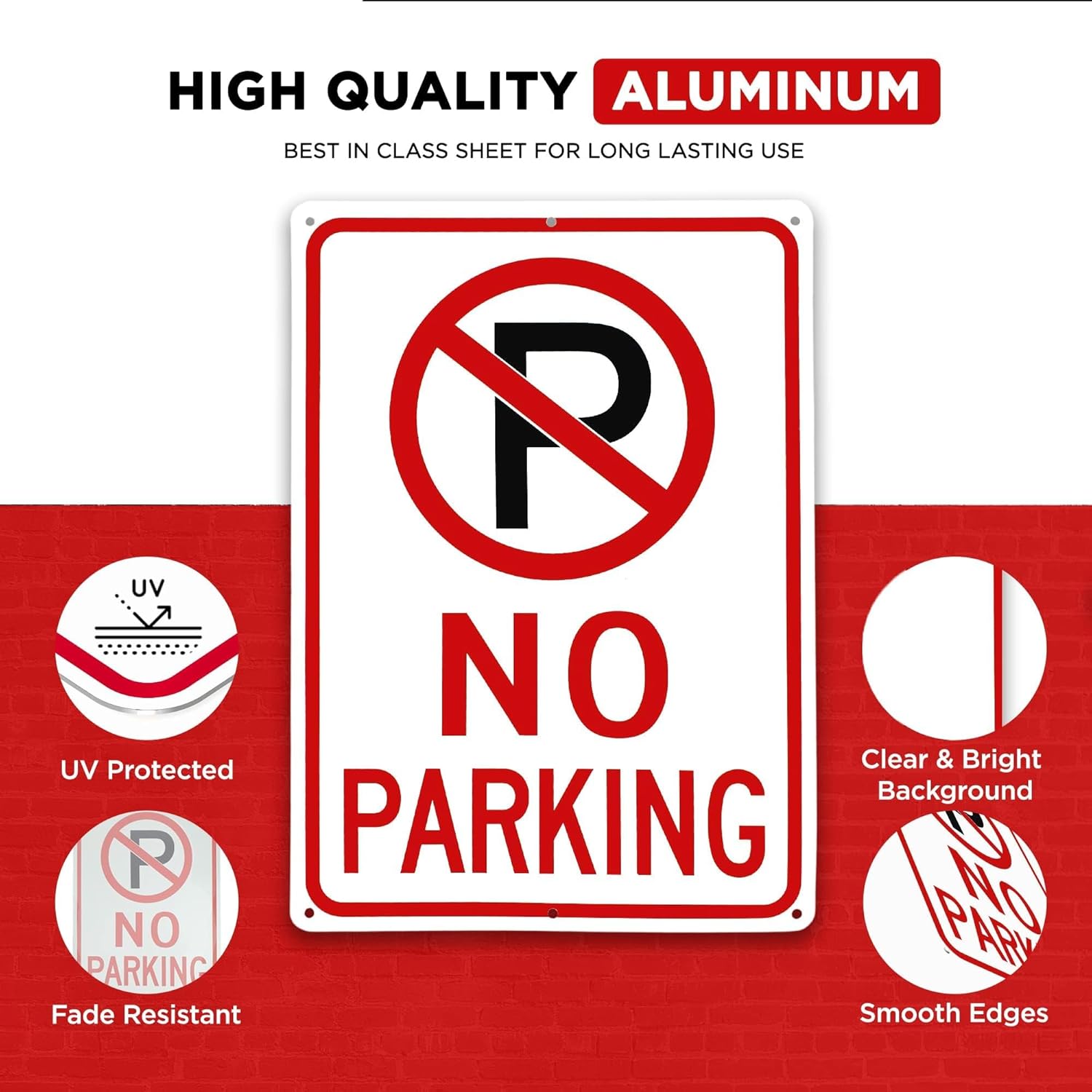 No Parking Sign - 10x14 - Aluminum