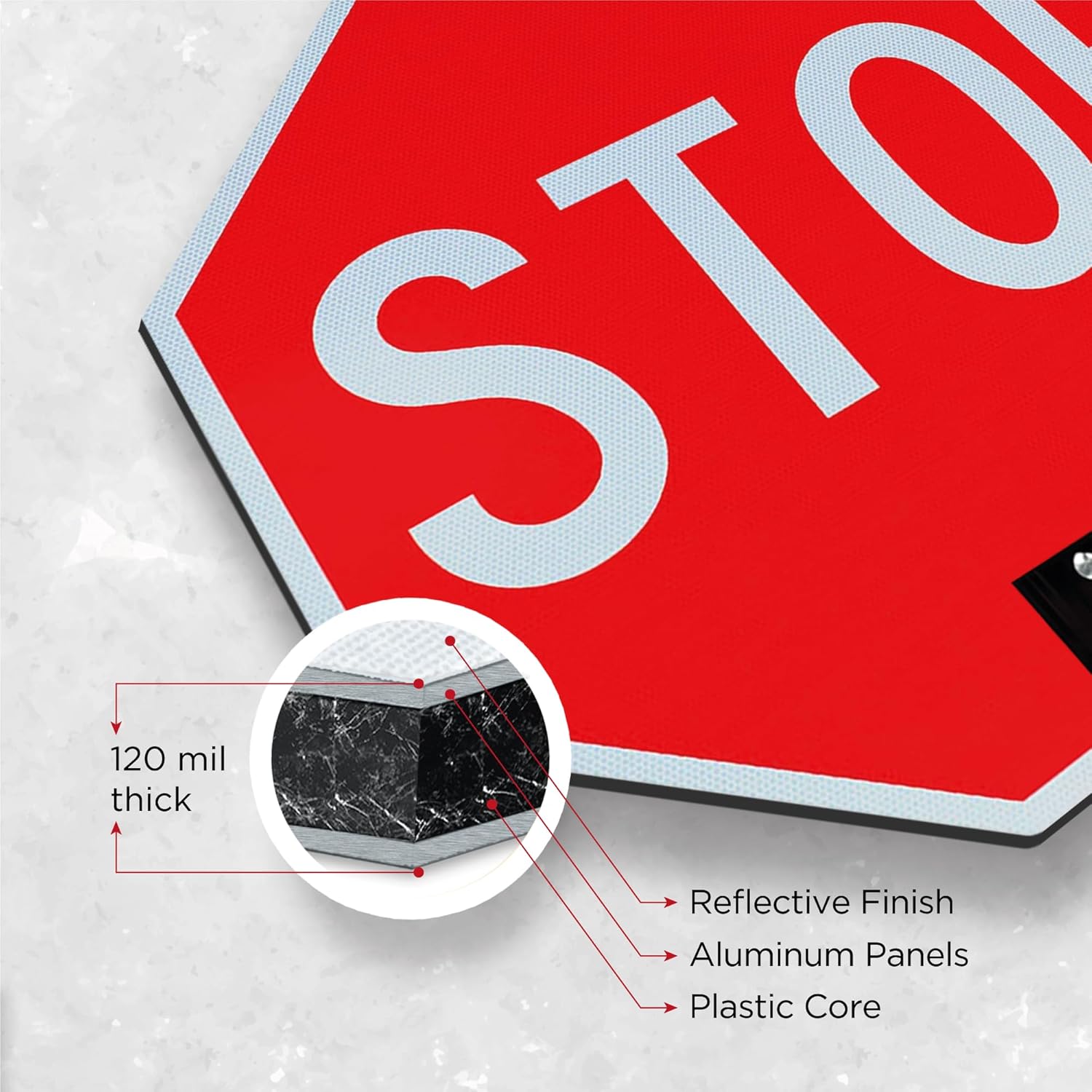 Lightweight Stop/Stop Paddle Sign - 18x18 - Aluminum Composite