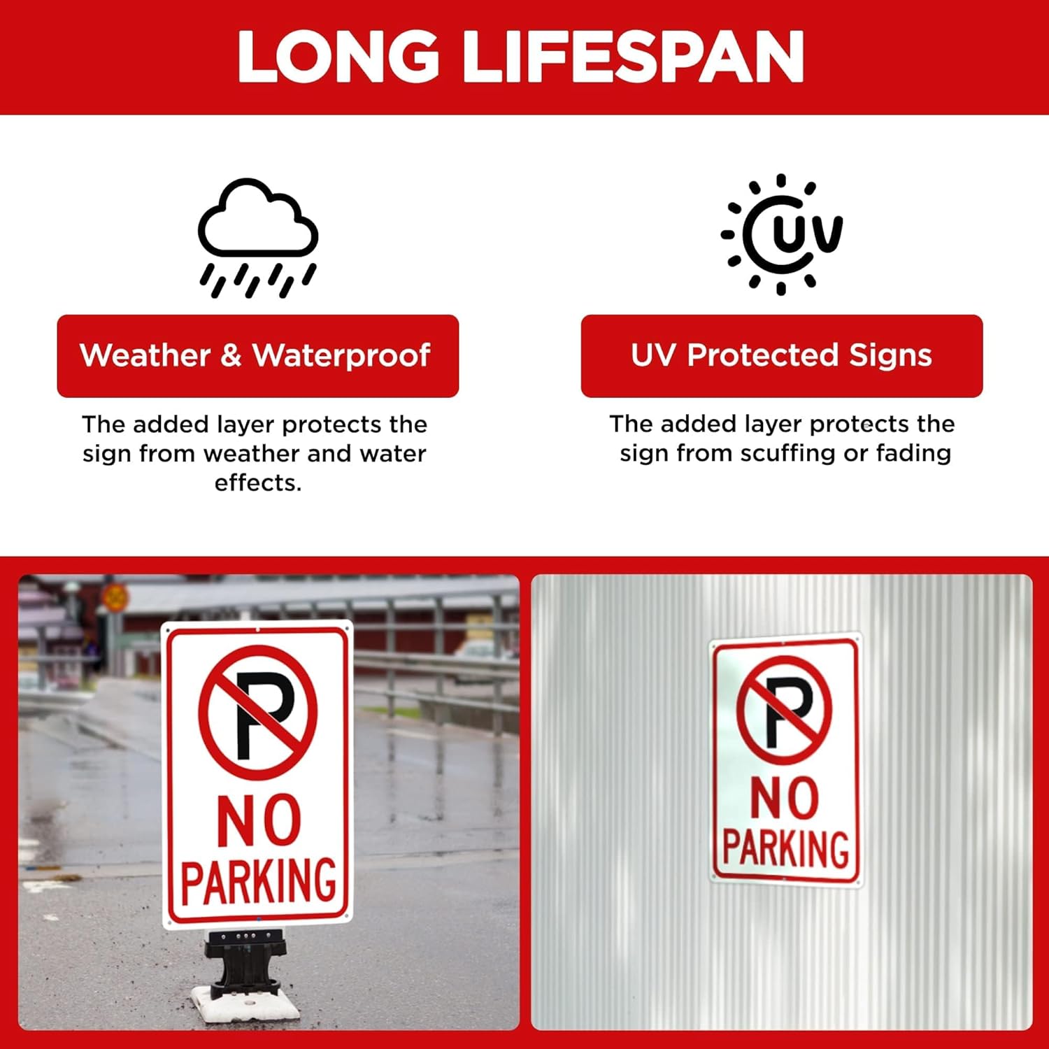 No Parking Sign - 10x14 - Aluminum