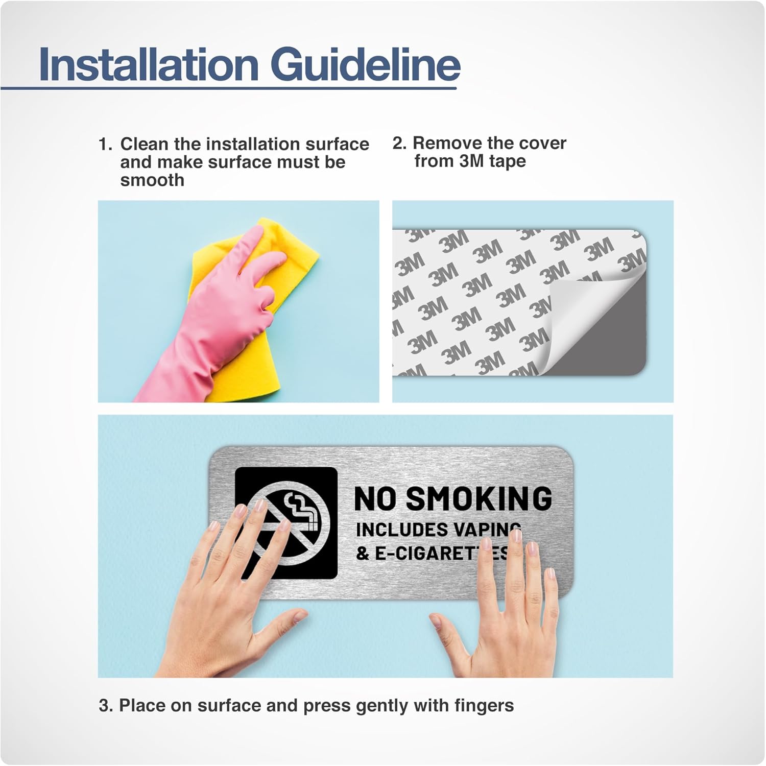 No Smoking Sign - 9x3 - Aluminum