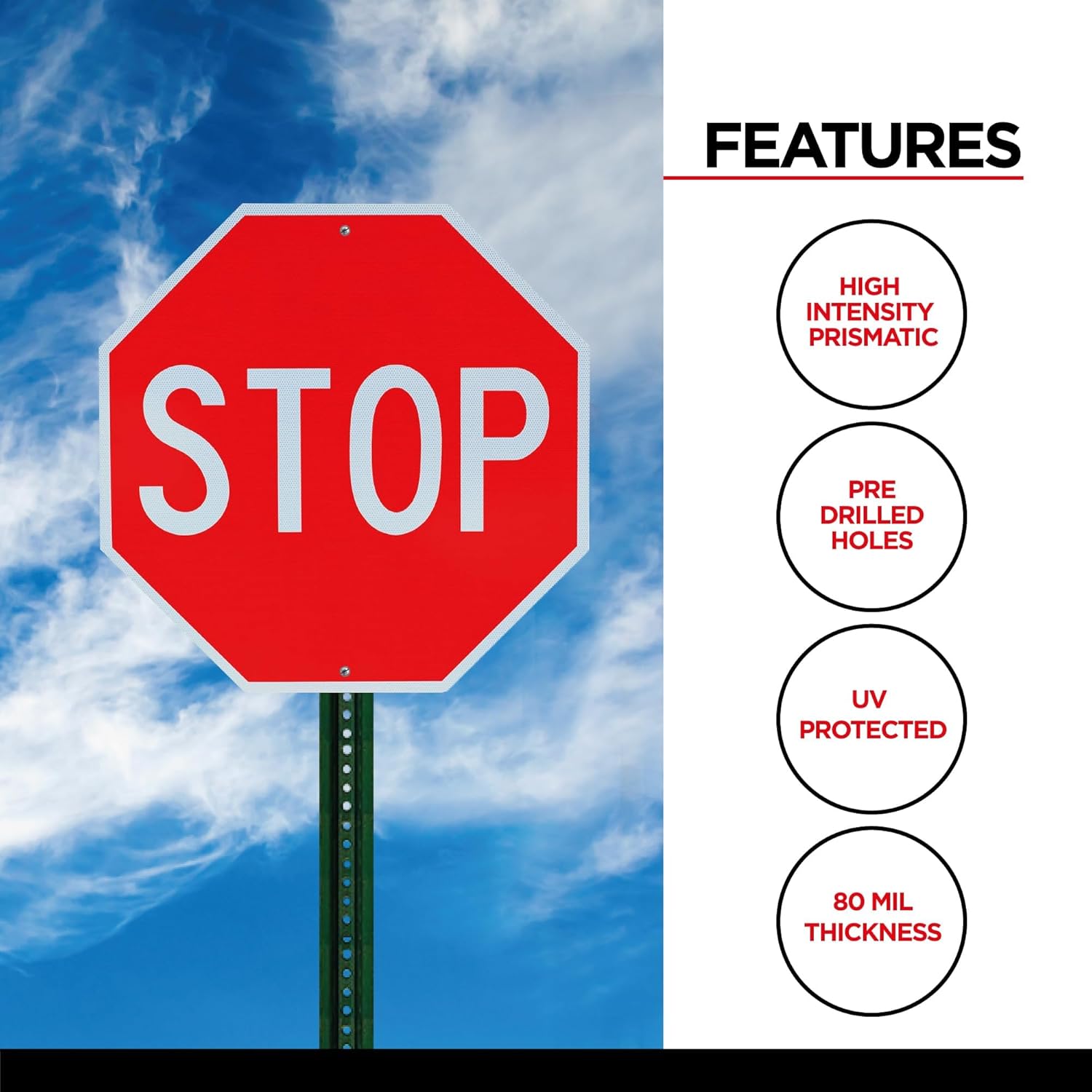 R1-1 Stop Sign - 30x30 - Aluminum