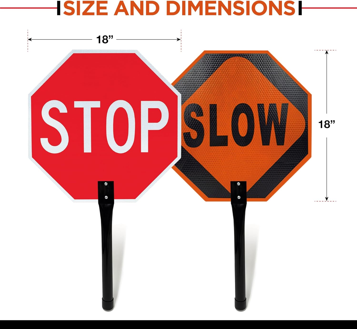 Handheld Stop and Slow Paddle - 18x18 - Aluminum