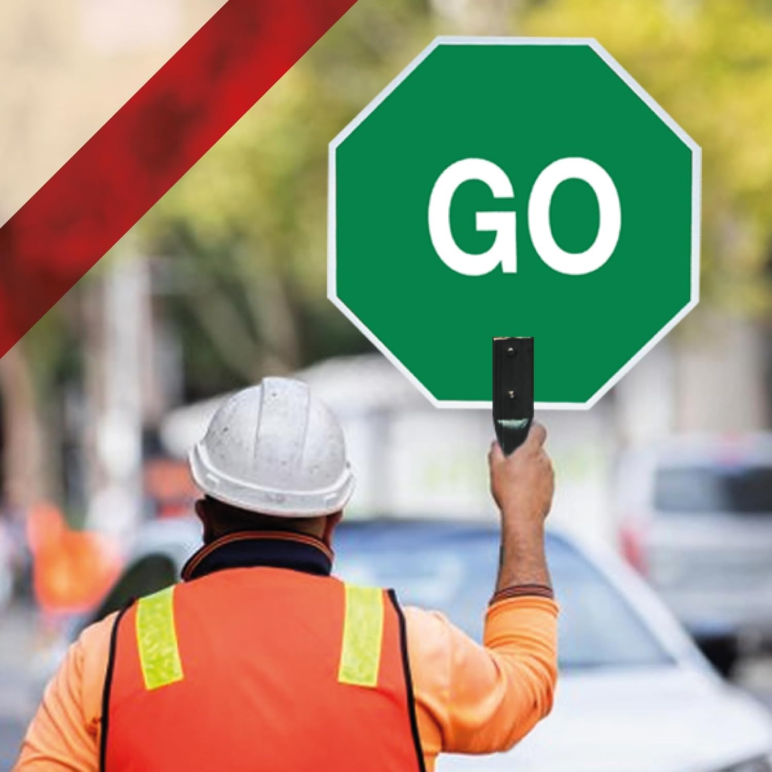 Stop / Go Paddle - Handheld - 18x18 - Aluminum