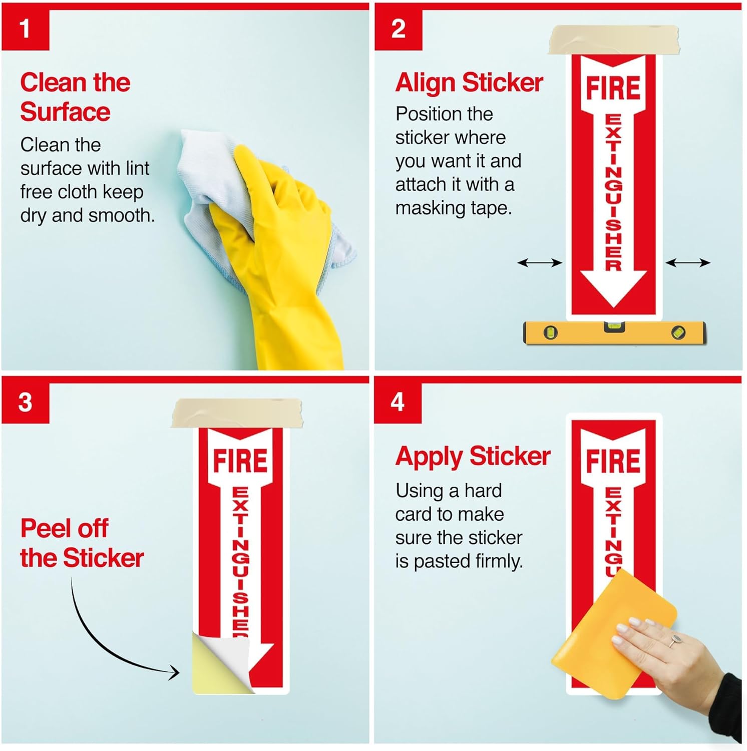 Fire Extinguisher Sign - 12x4 - 5 MIL - Sticker